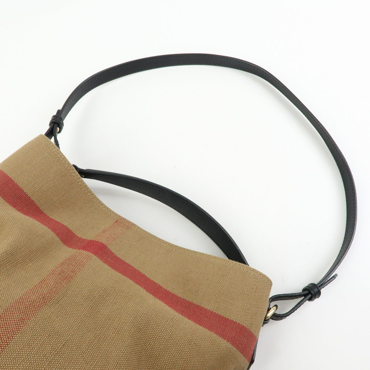 BURBERRY Nova Plaid Ashby Canvas Leather 2Way Bag Shoulder Bag Black