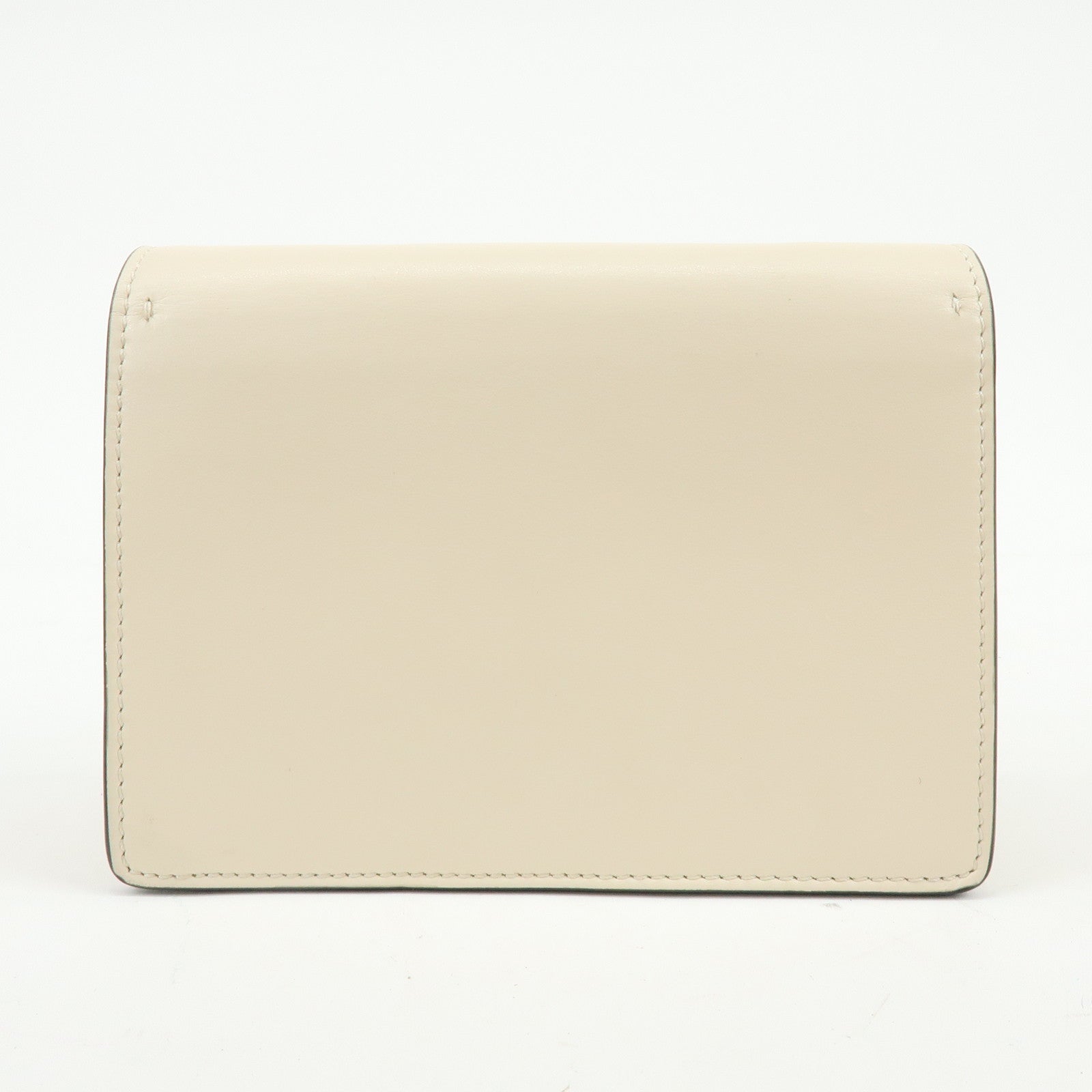 VALENTINO V Logo Leather Chain Shoulder Bag Crossbody Bag Ivory