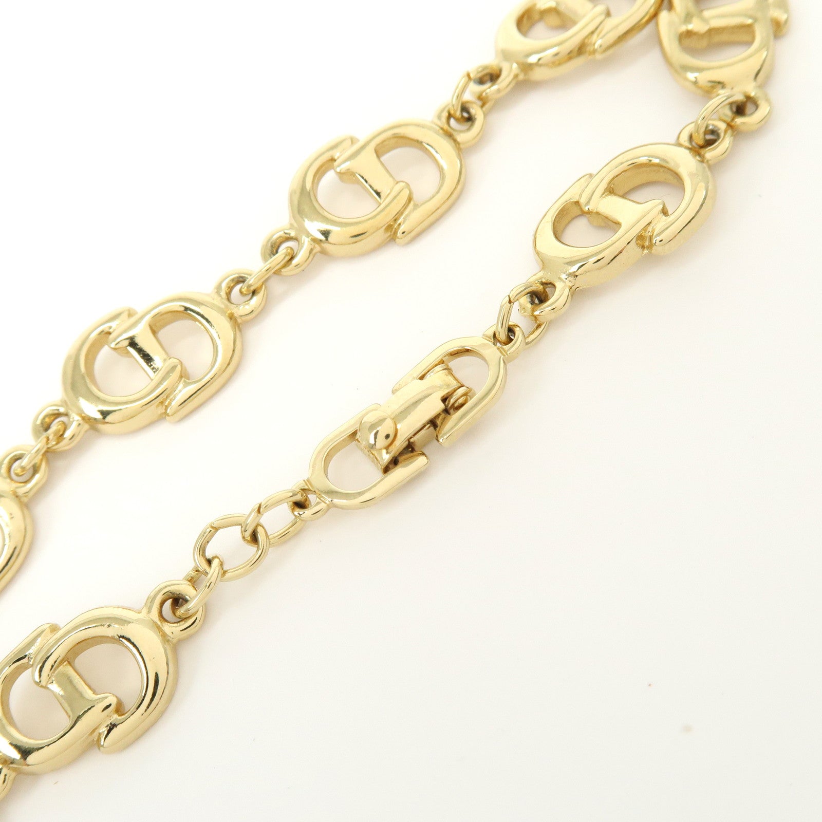 Christian Dior CD Logo Chain Metal Bracelet Gold