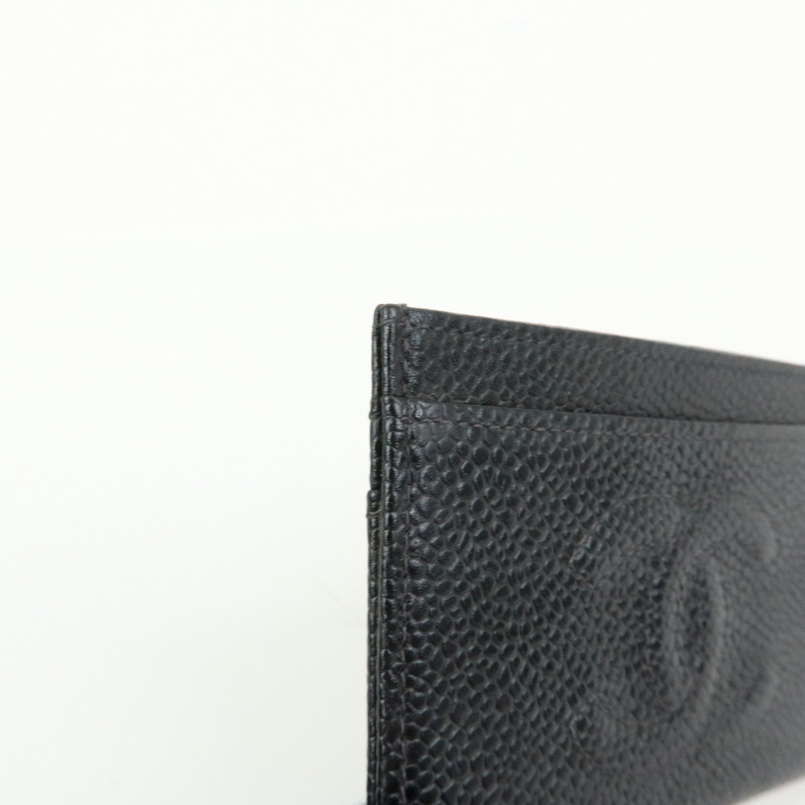 CHANEL COCO Mark Caviarskin Card Case Card Holder Black