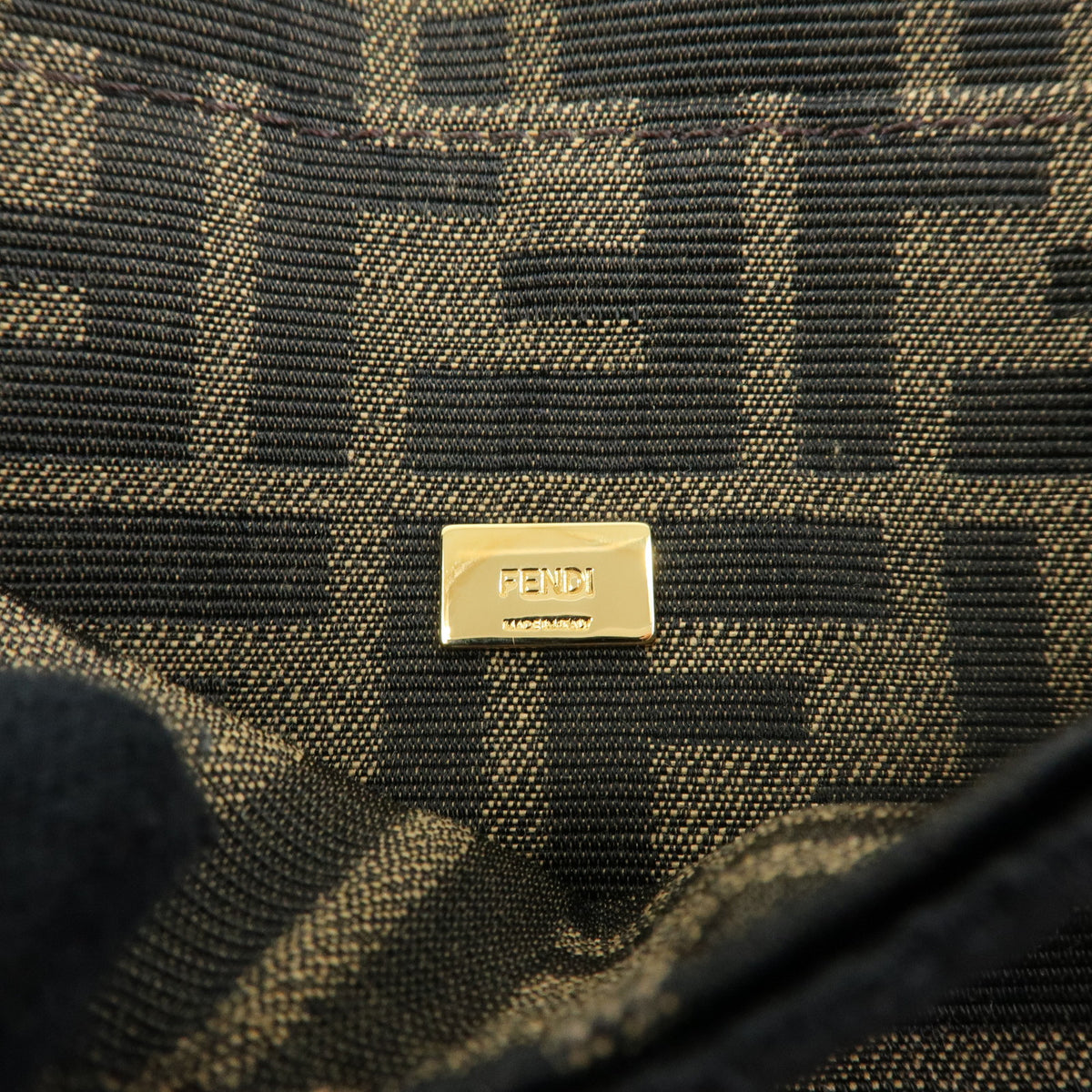 FENDI Zucca Jacquard Canvas 2Way Baguette Bag Mini Brown 8BS017