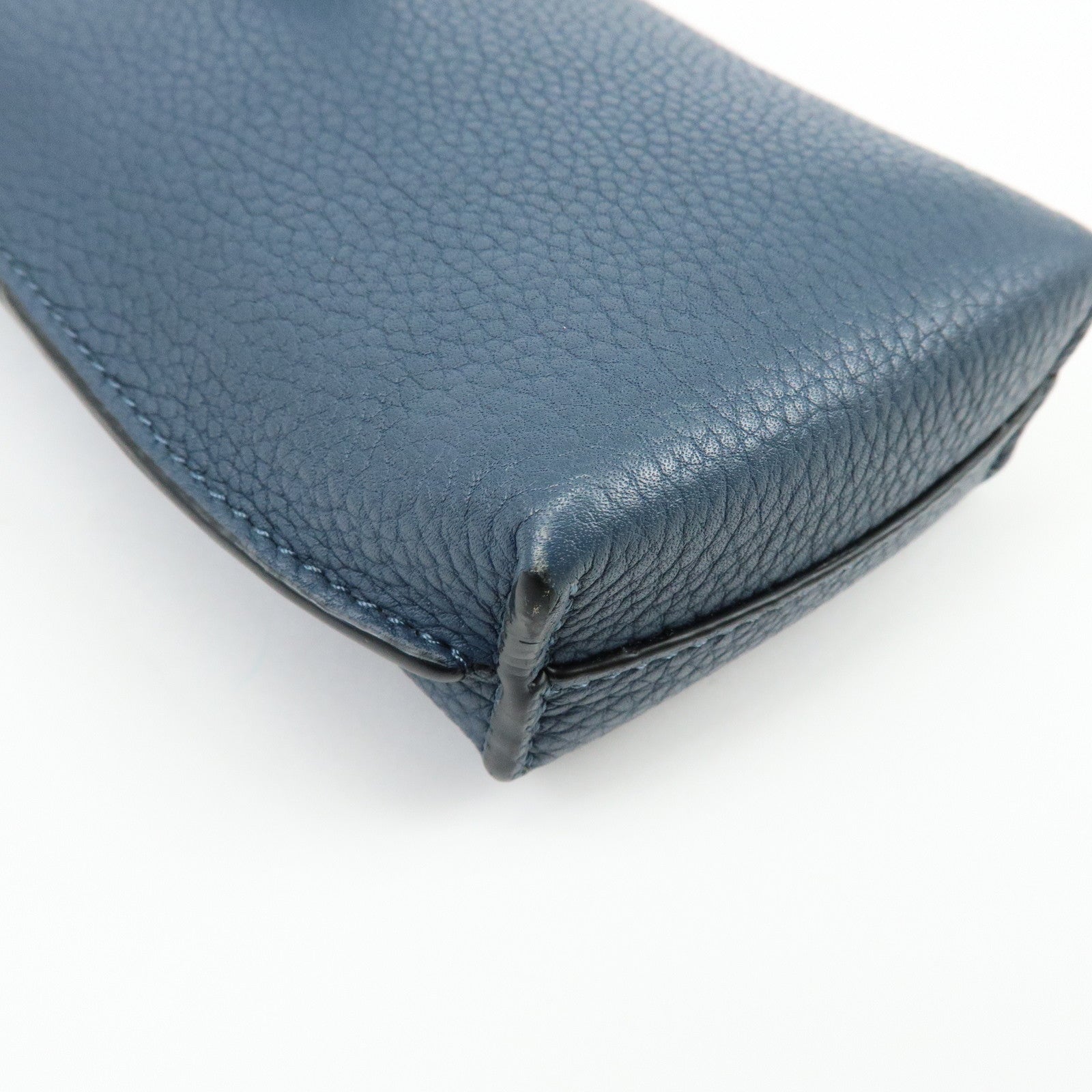 LOEWE Anagram Leather Mini Shoulder Bag Crossbody Bag Blue Brown