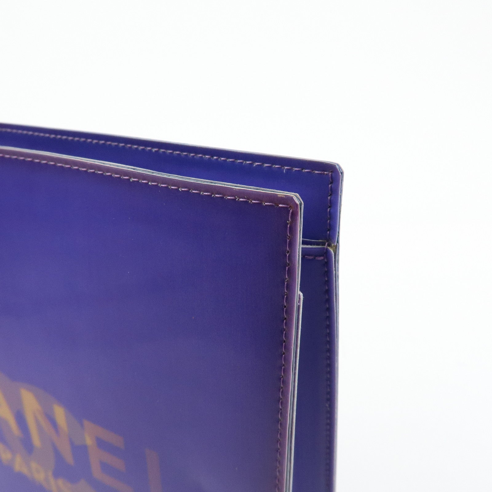 CHANEL COCO Mark Vinyl Hologram Logo Chain Shoulder Bag Purple