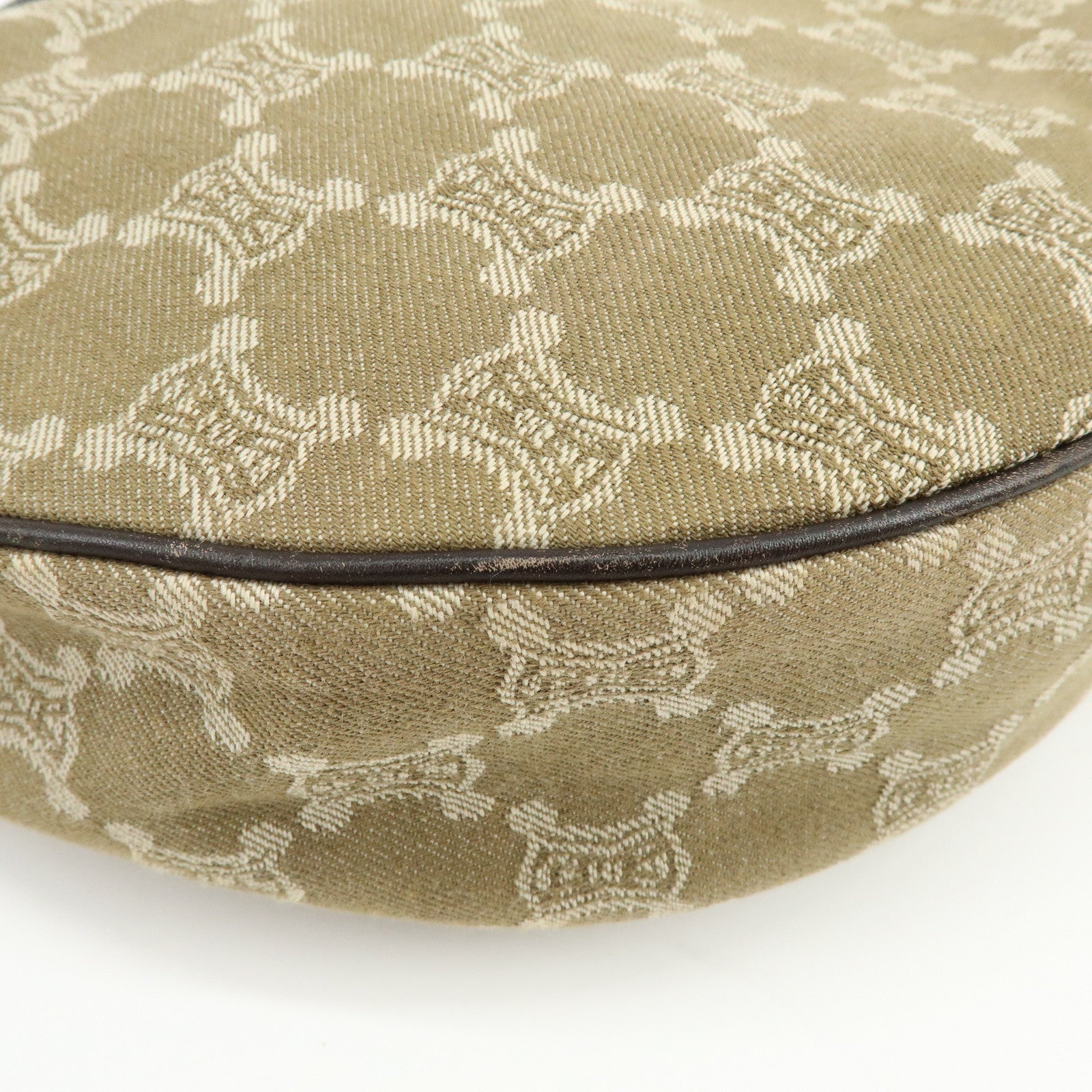 CELINE Macadam Canvas Leather Shoulder Bag Crossbody Bag Beige