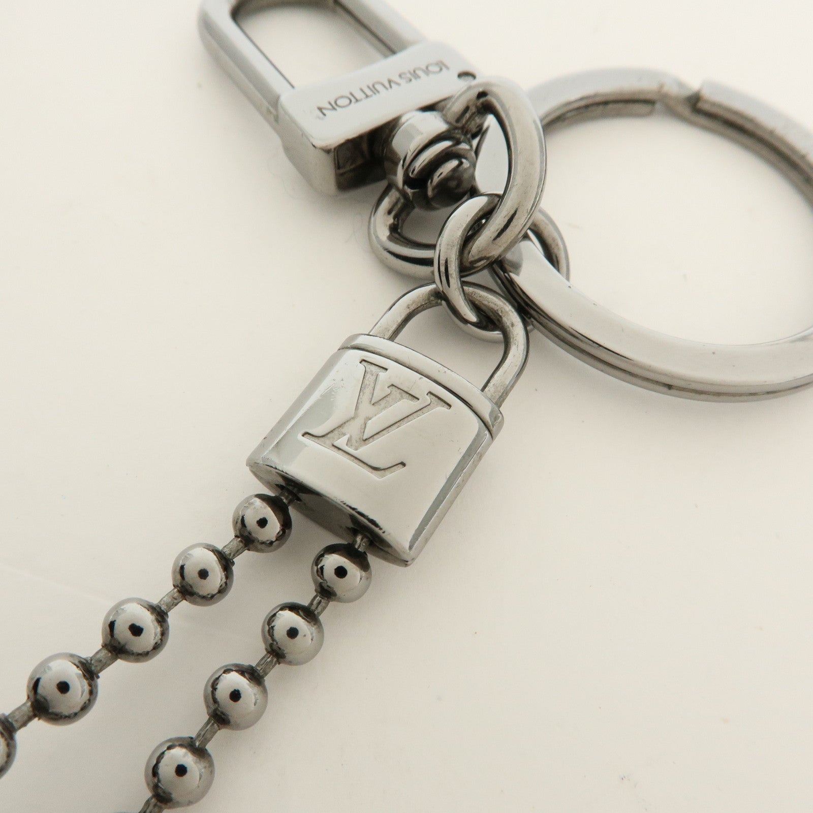 Louis Vuitton Monogram Eclips Porte Cles Tab ID Metal Key Chain M63618