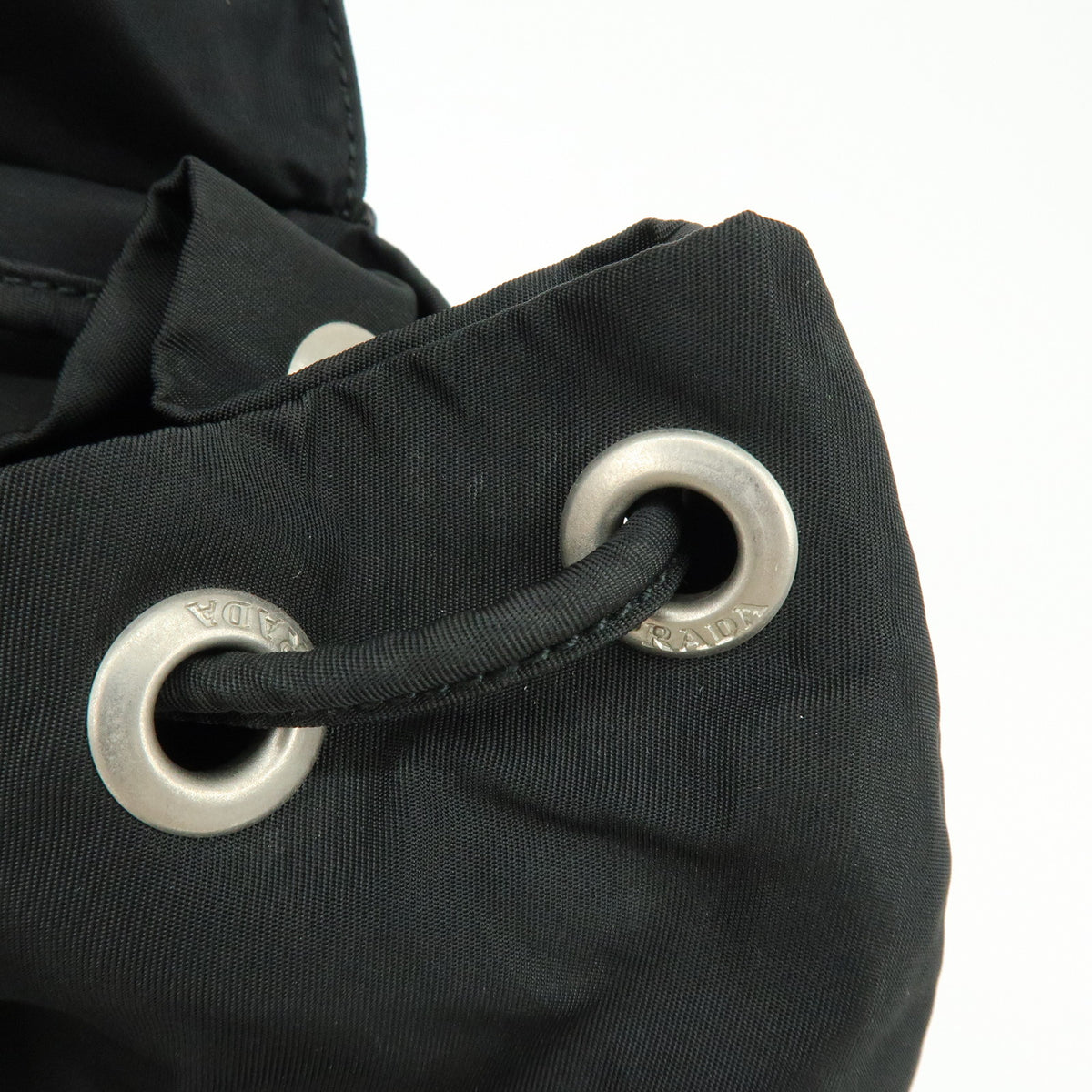 PRADA Triangle Logo Nylon Leather Backpack Rucksack Black