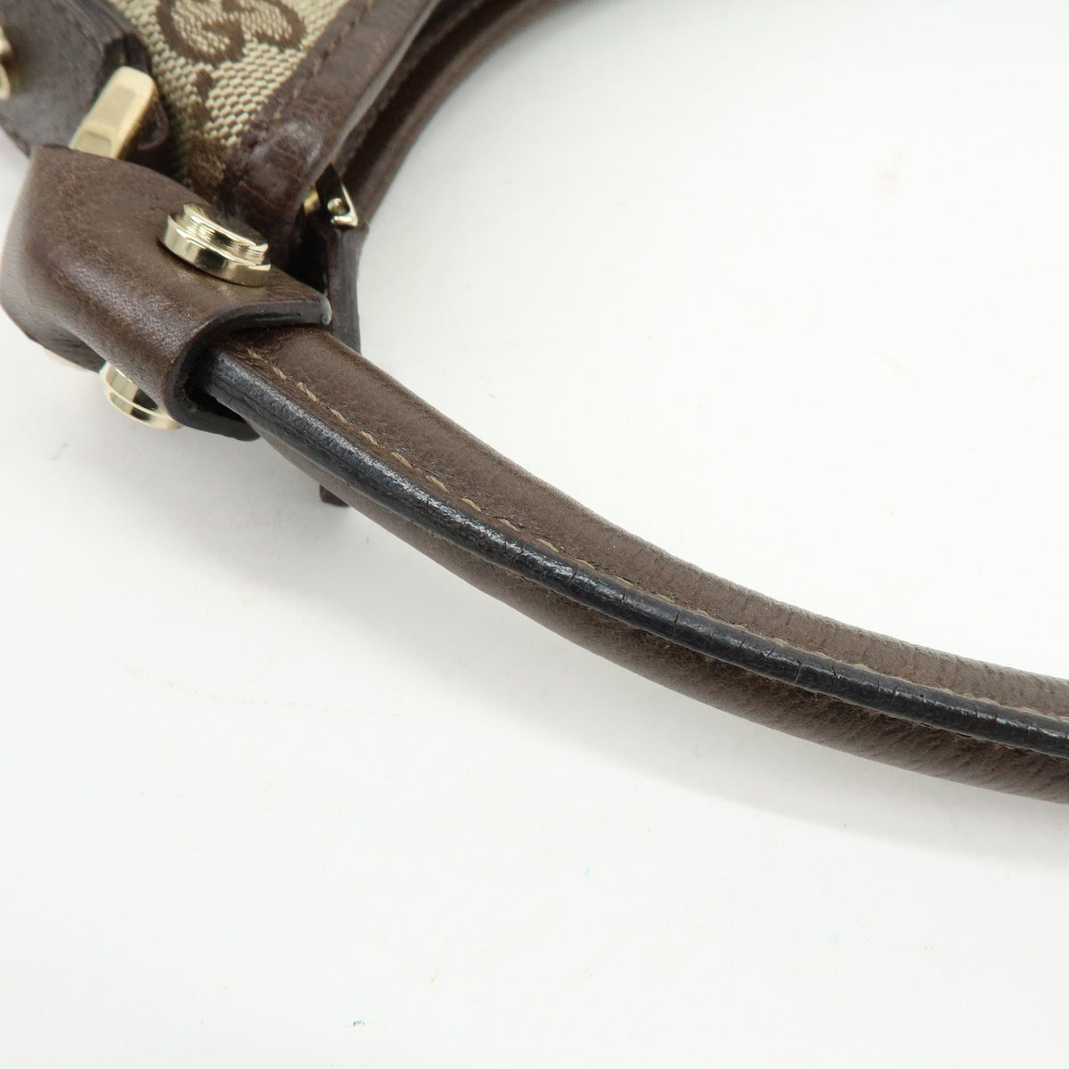 GUCCI Abbey GG Canvas Leather Shoulder Bag Hand Bag Beige Brown 130738