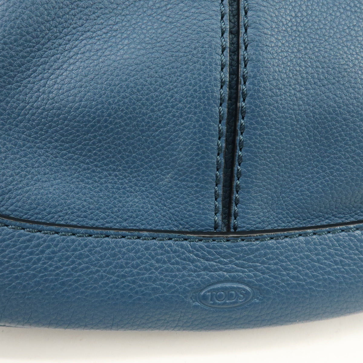 TOD'S  Hobo Leather Shoulder Bag Hand Bag Blue