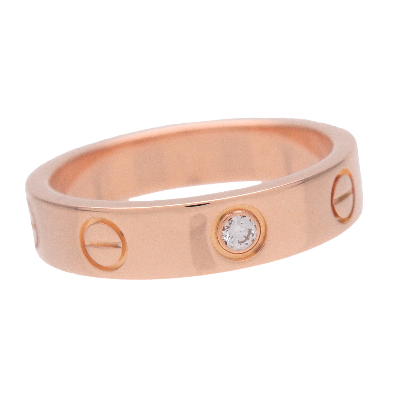 Cartier Mini Love 1P Diamond Ring K18 750PG #49 US5 EU49 HK10