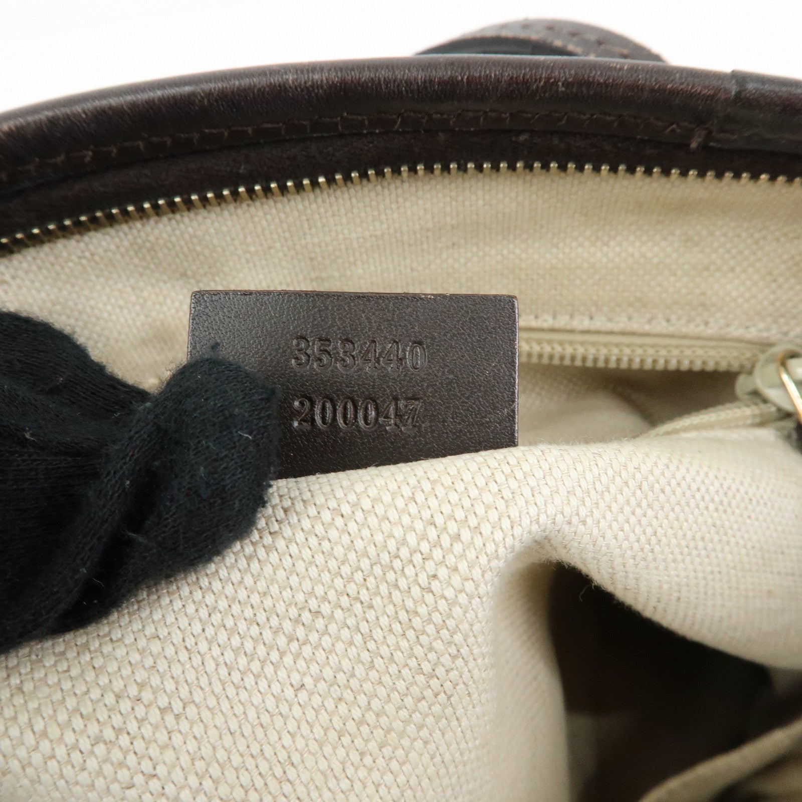 GUCCI GG Supreme Leather 2Way Bag Hand Bag Brown Beige 353440