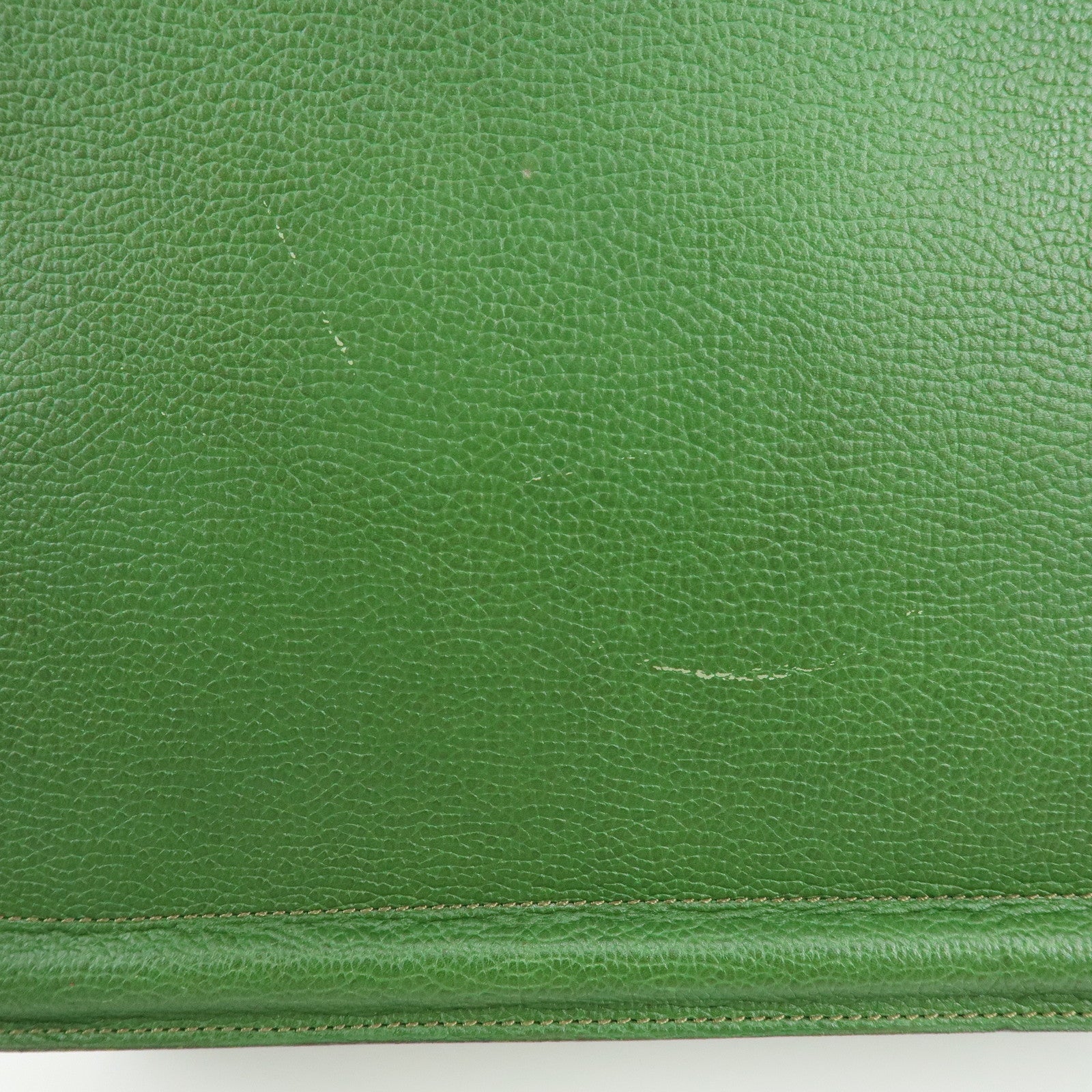 DELVAUX Louise Leather Shoulder Bag Hand Bag Green