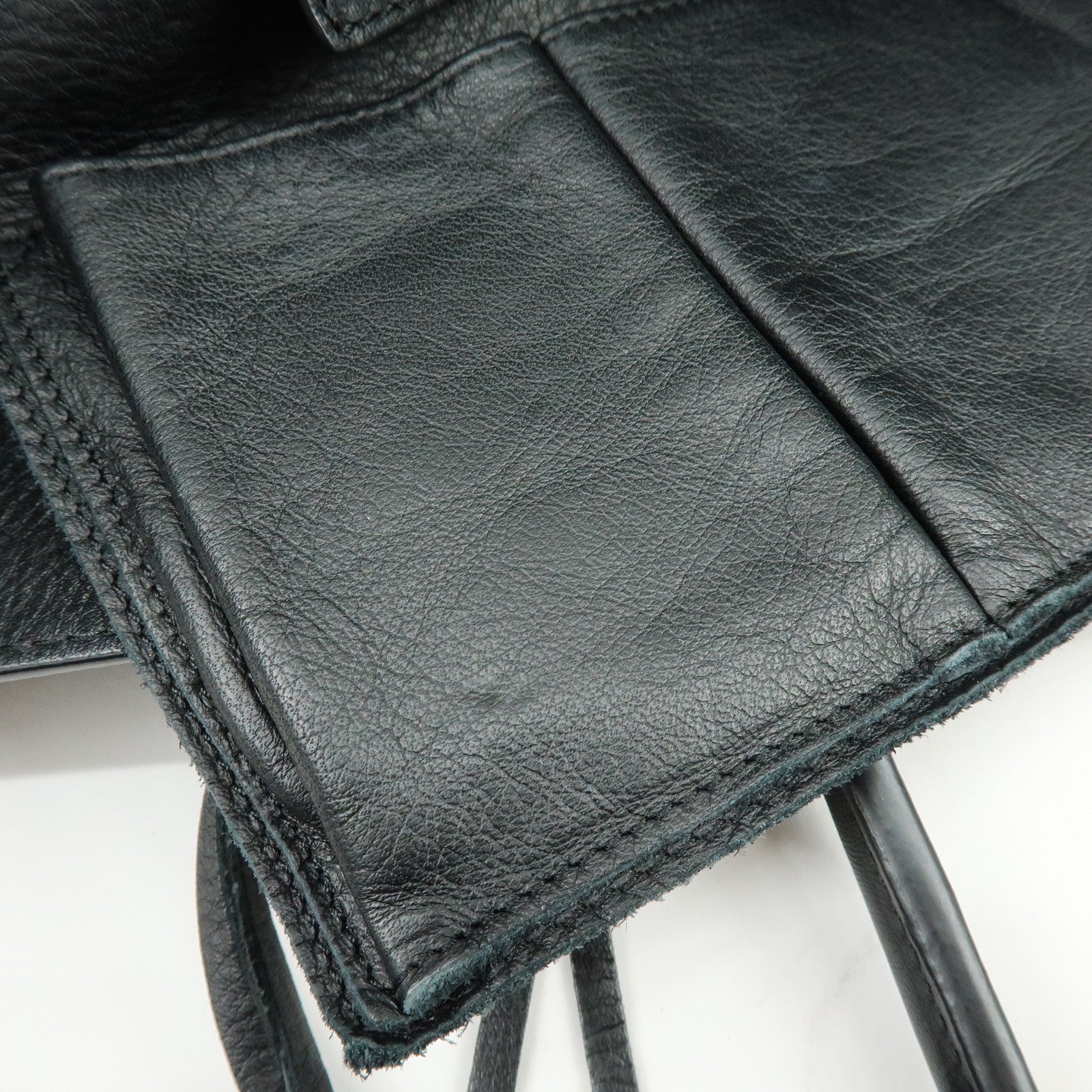 BALENCIAGA The Papier Leather Tote Shoulder Bag Black 236701