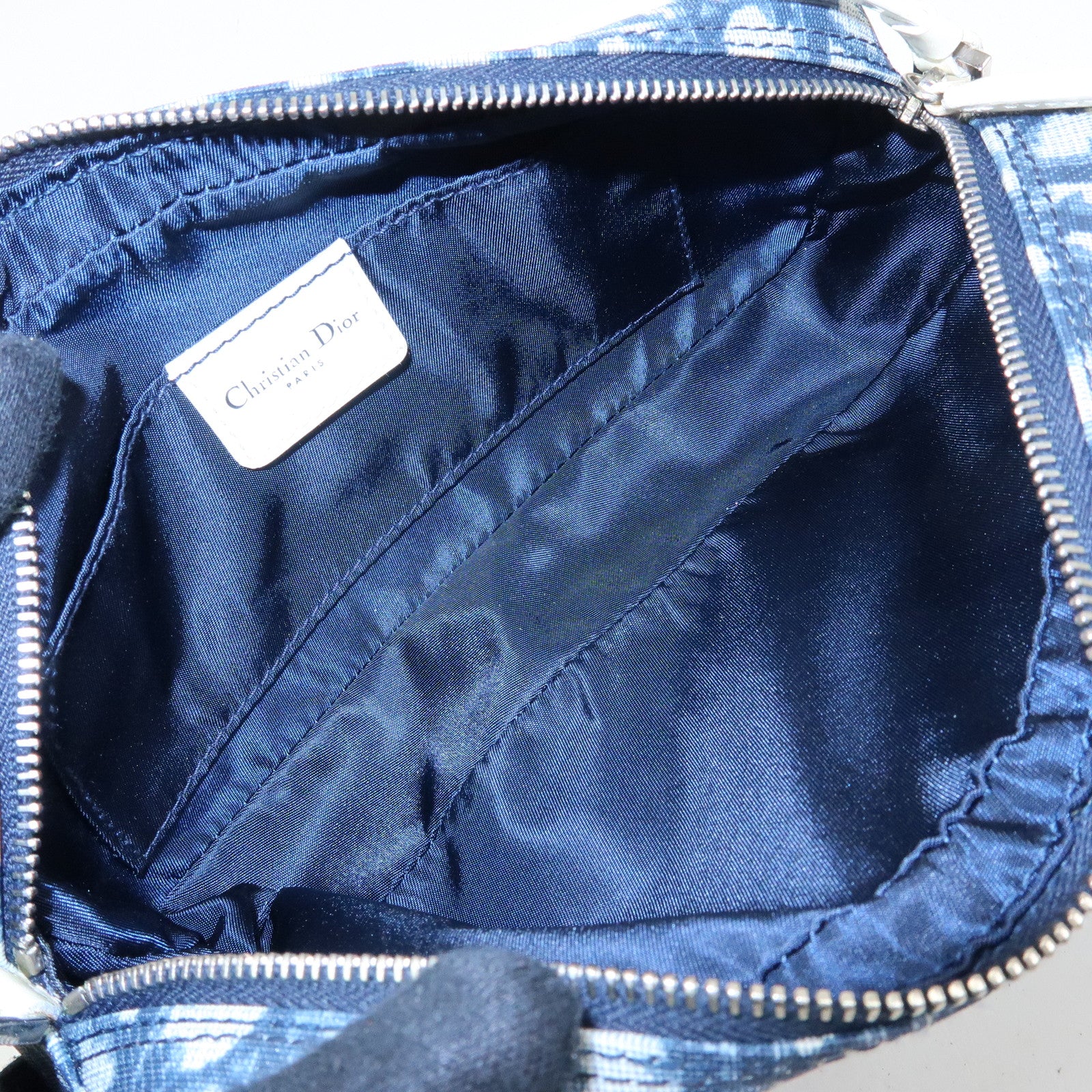 Christian Dior Trotter No.1 PVC Patent Leather Shoulder Bag Navy