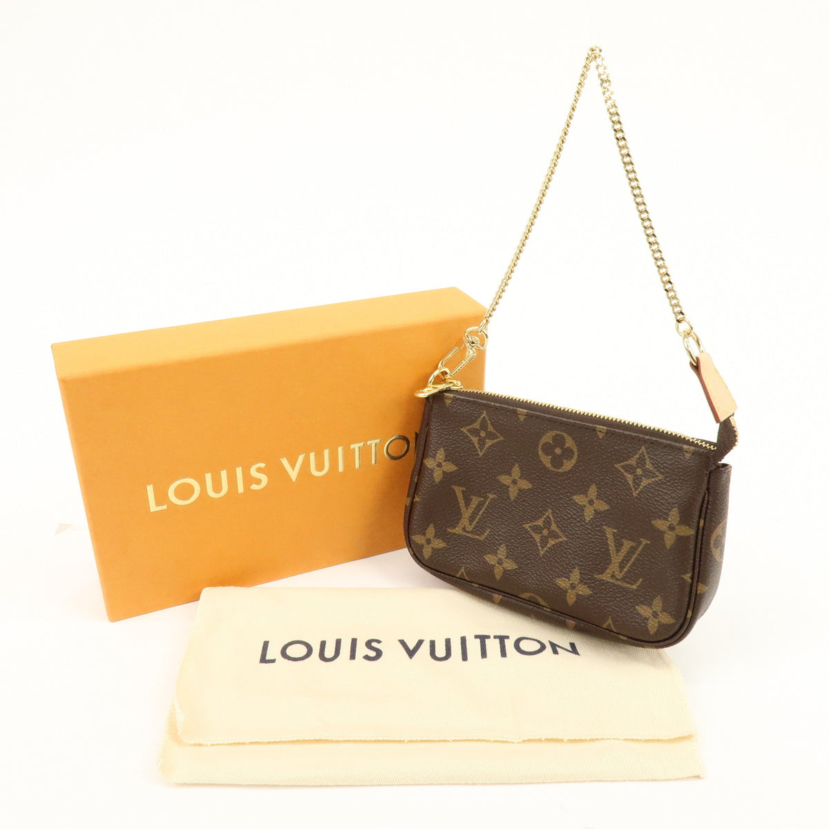 Louis Vuitton Monogram Mini Pochette Accessoires Hand Bag Bown M58009