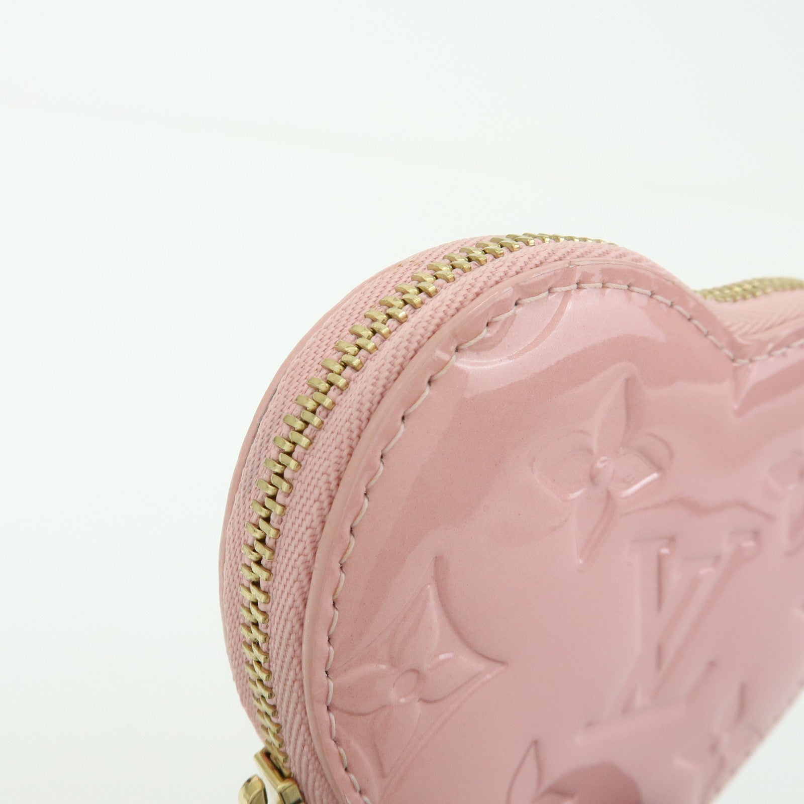 Louis Vuitton Monogram Vernis Porte Monnaie Coeur Coin Case Pink M91431