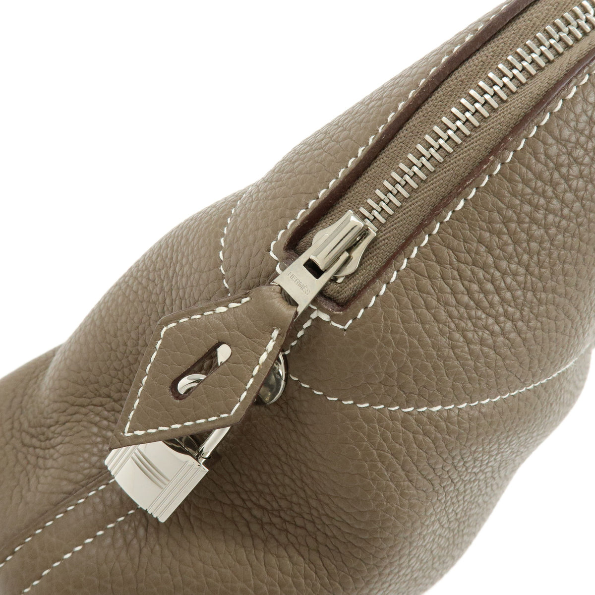 HERMES Blolide 31 Taurillon Clemence 2Way Bag Hand Bag C Stamped Etoupe