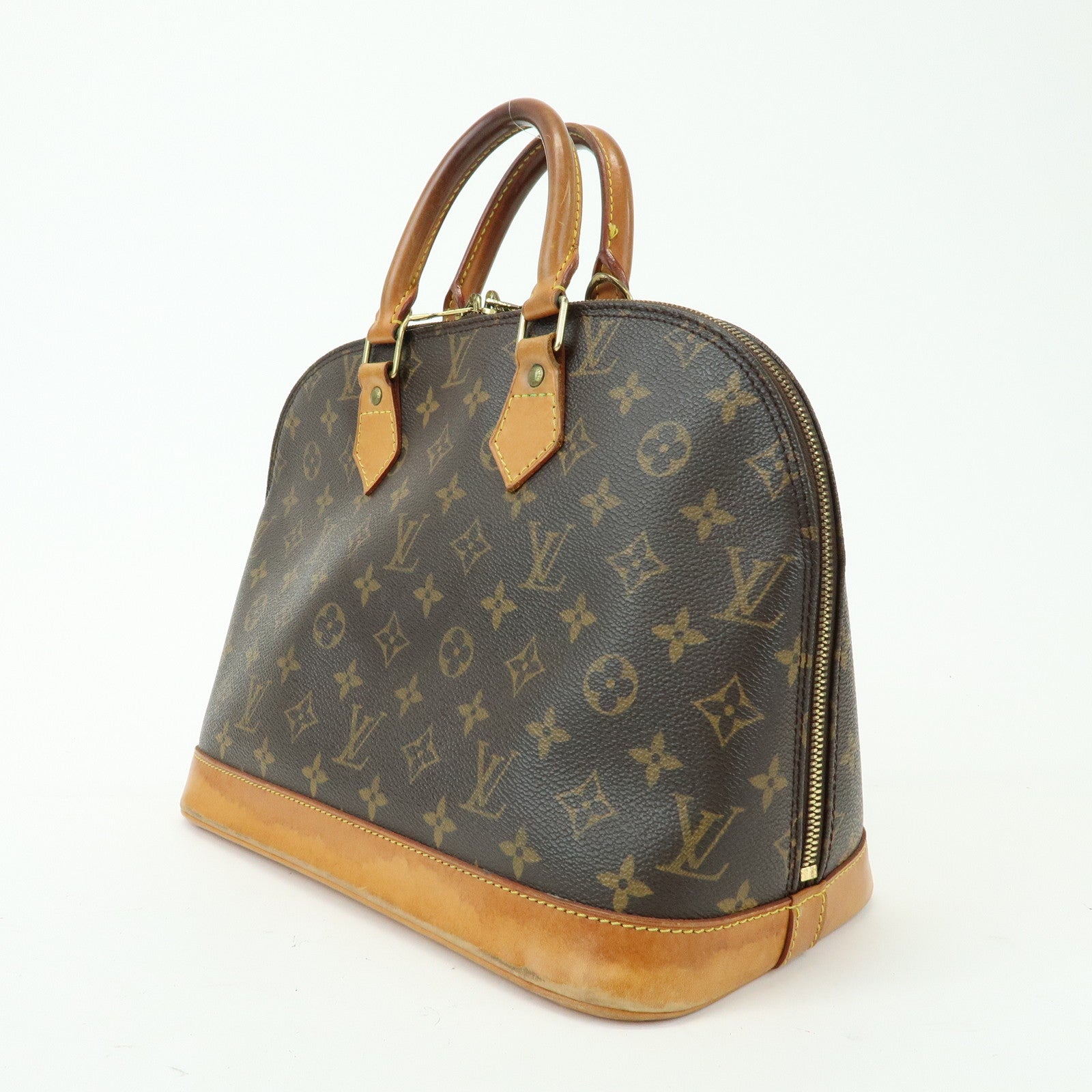 Louis Vuitton Monogram Alma PM Canvas Leather Hand Bag Brown M51130