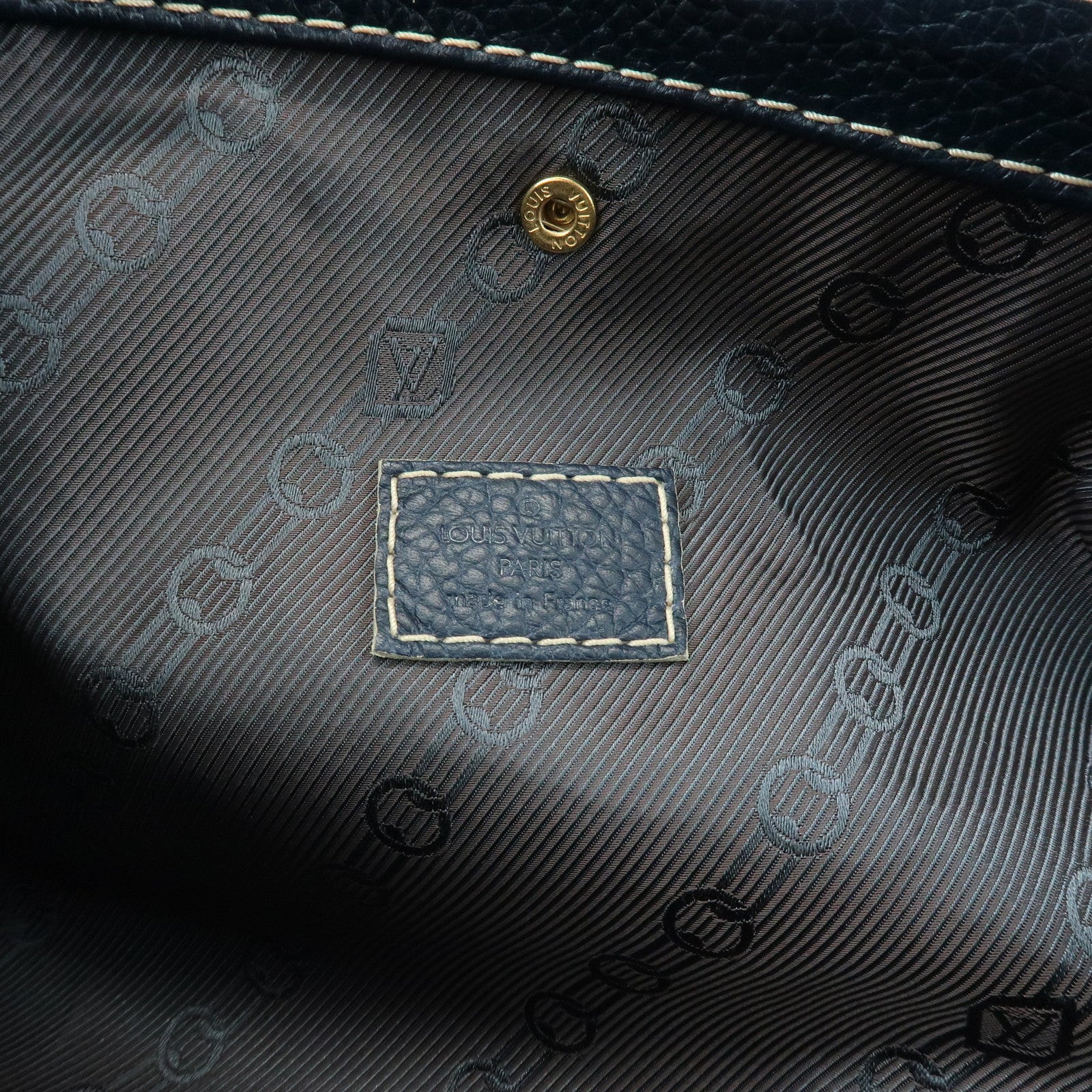 Louis Vuitton T&B Tobago Leather Shoe Bag Hand Bag Blue M95149