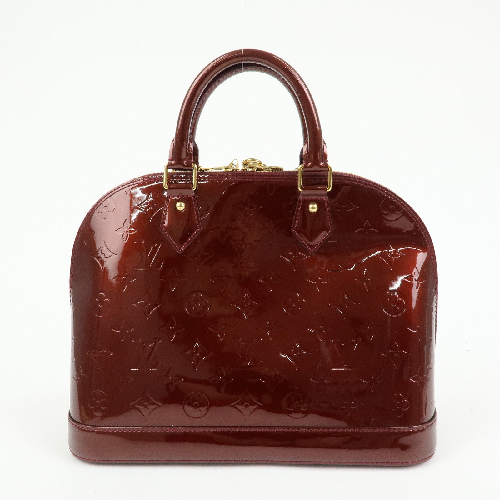 Louis Vuitton Monogram Vernis Alma PM Hand Bag Rouge Fauviste M91691
