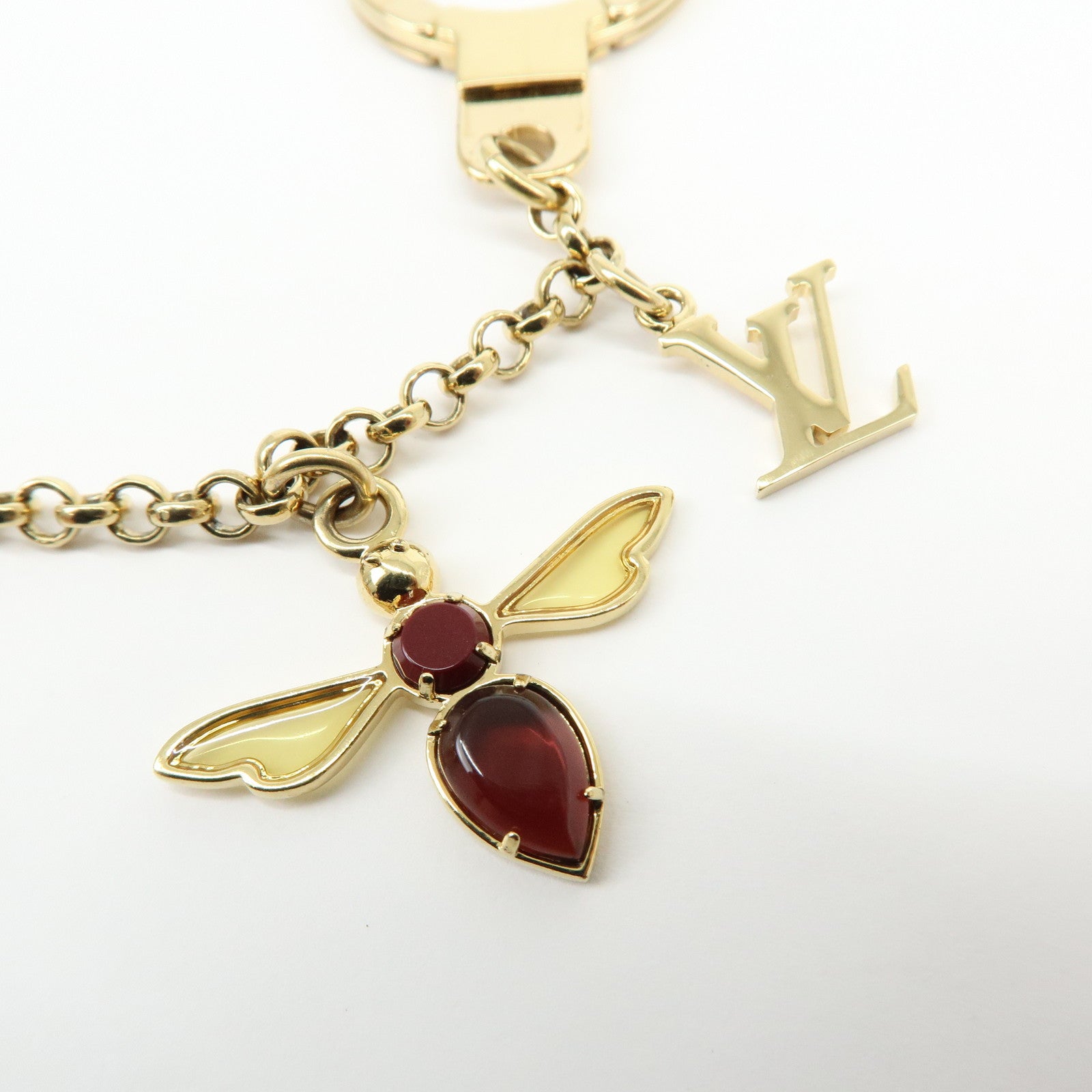 Louis Vuitton Bijou Sac Chaine Bee Fleur Bag Charm Gold M66911