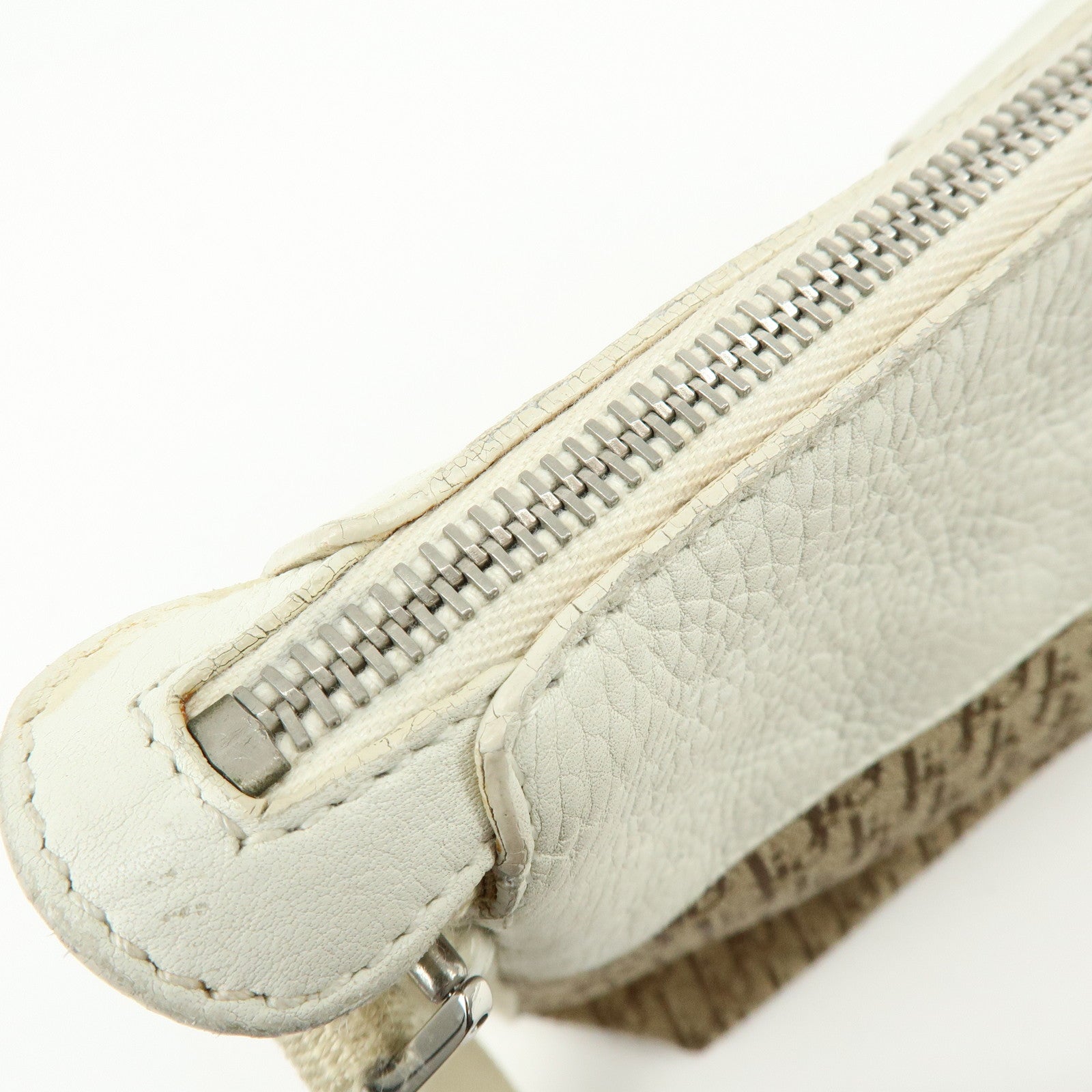 Christian Dior Street Chic Trotter Canvas Leather Shoulder Bag Beige