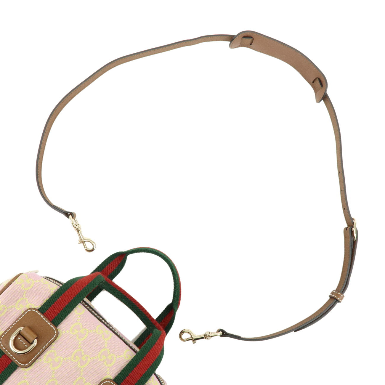 GUCCI Sherry GG Canvas Leather 2Way Bag Hand Bag Pink Yellow 856055