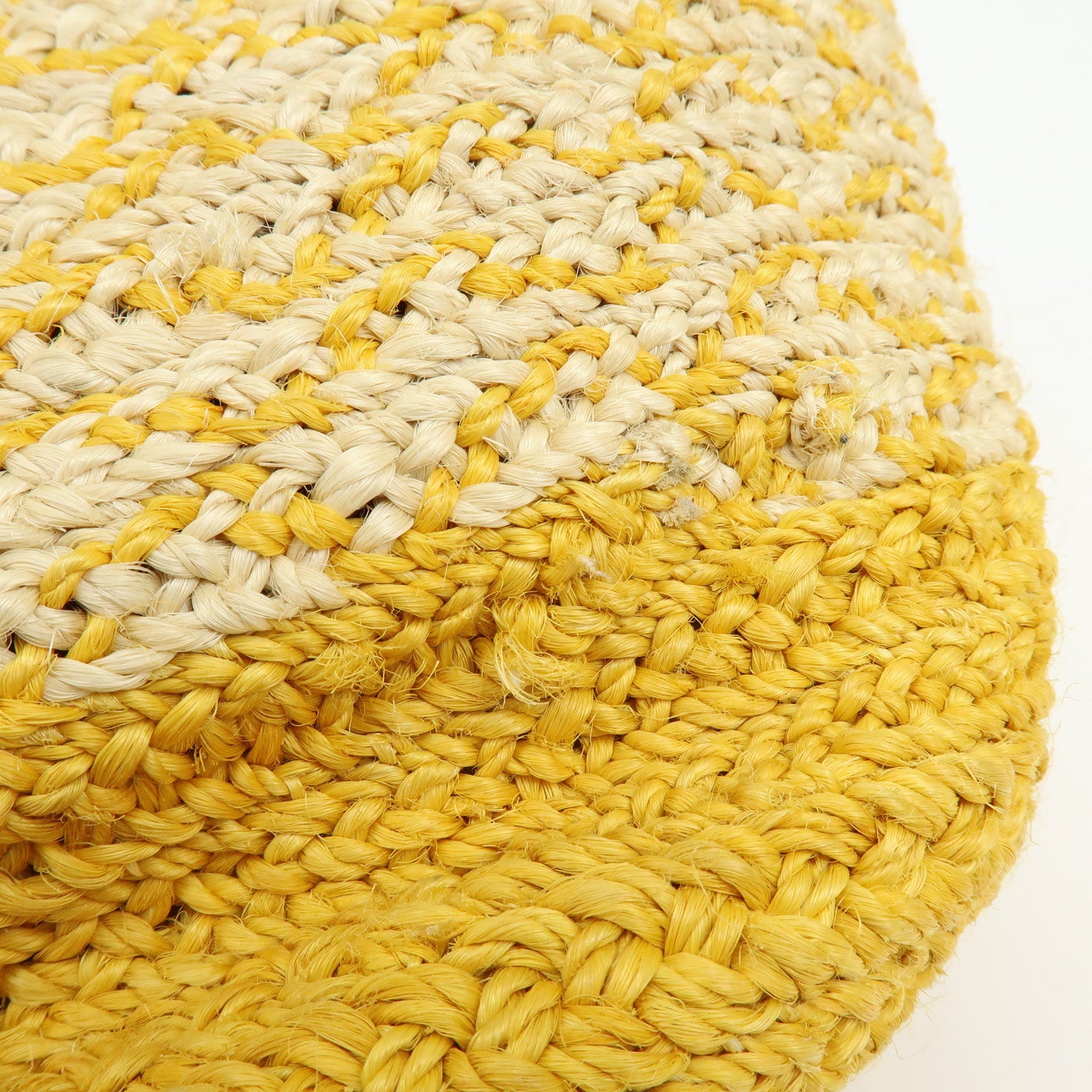 BALENCIAGA Raffia Leather Panier Tote Bag Yellow Natural 286370
