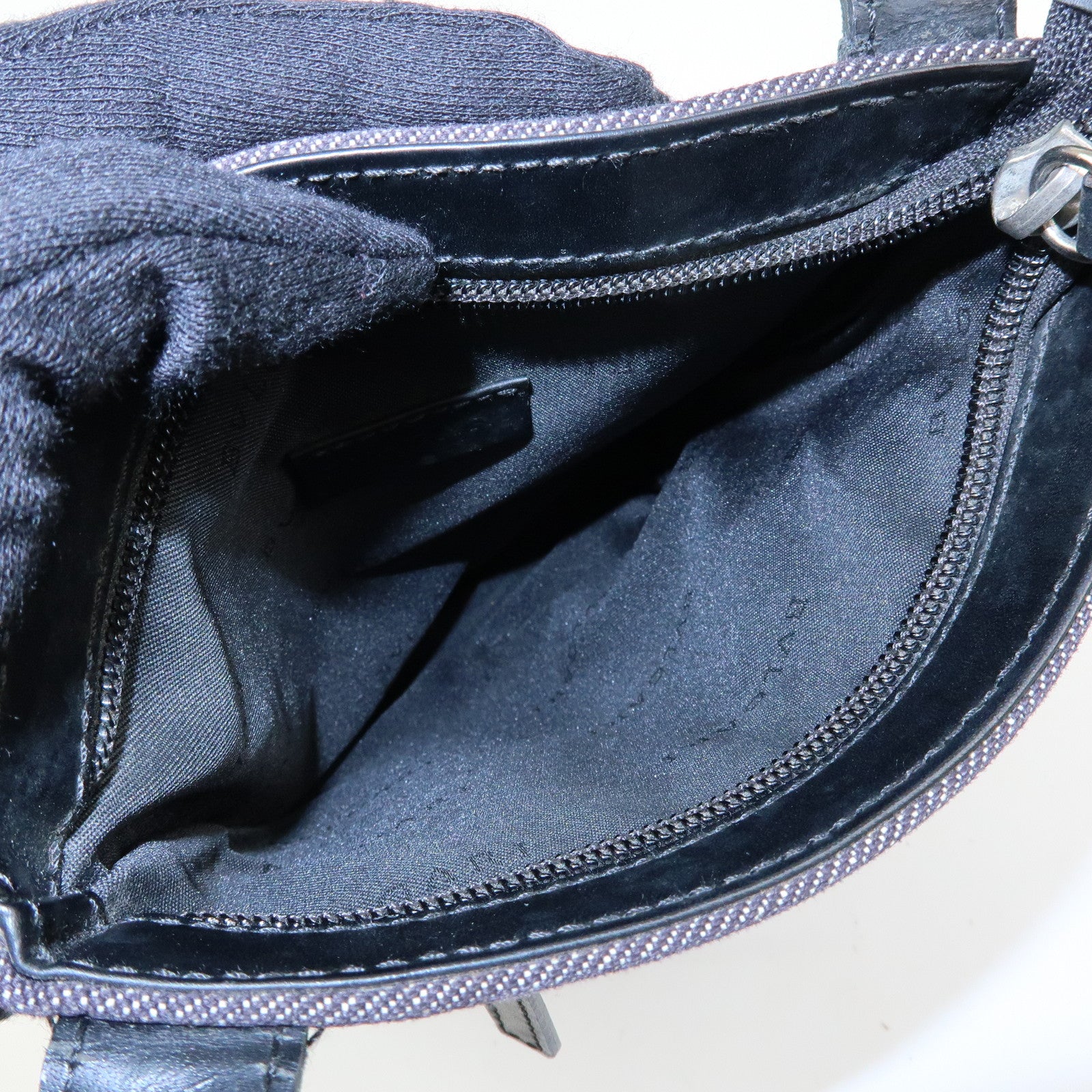 BVLGARI Logo Mania Canvas Leather Shoulder Bag Crossbody Bag Black