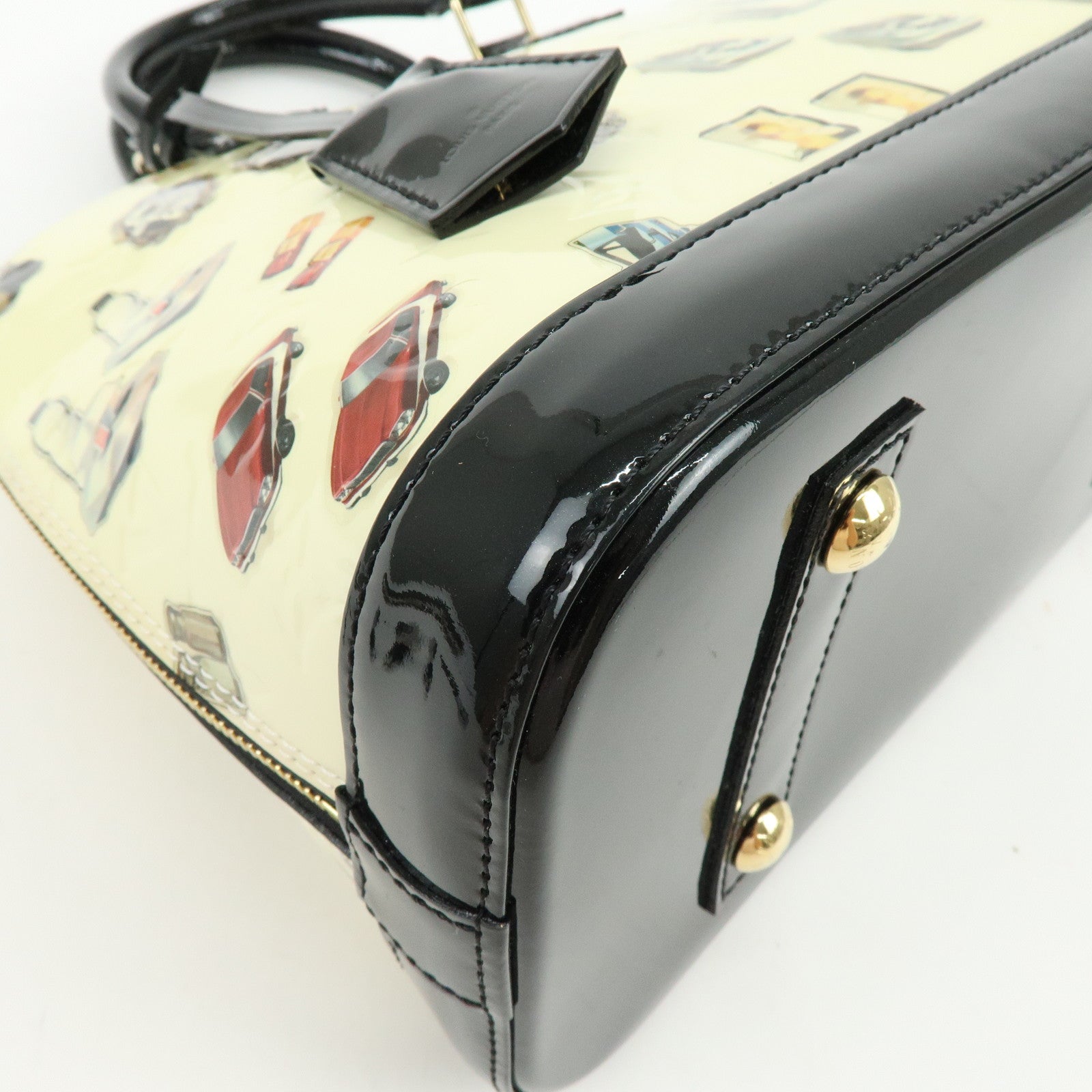 Louis Vuitton Monogram Vernis Sticker Alma PM Hand Bag Off White M50466