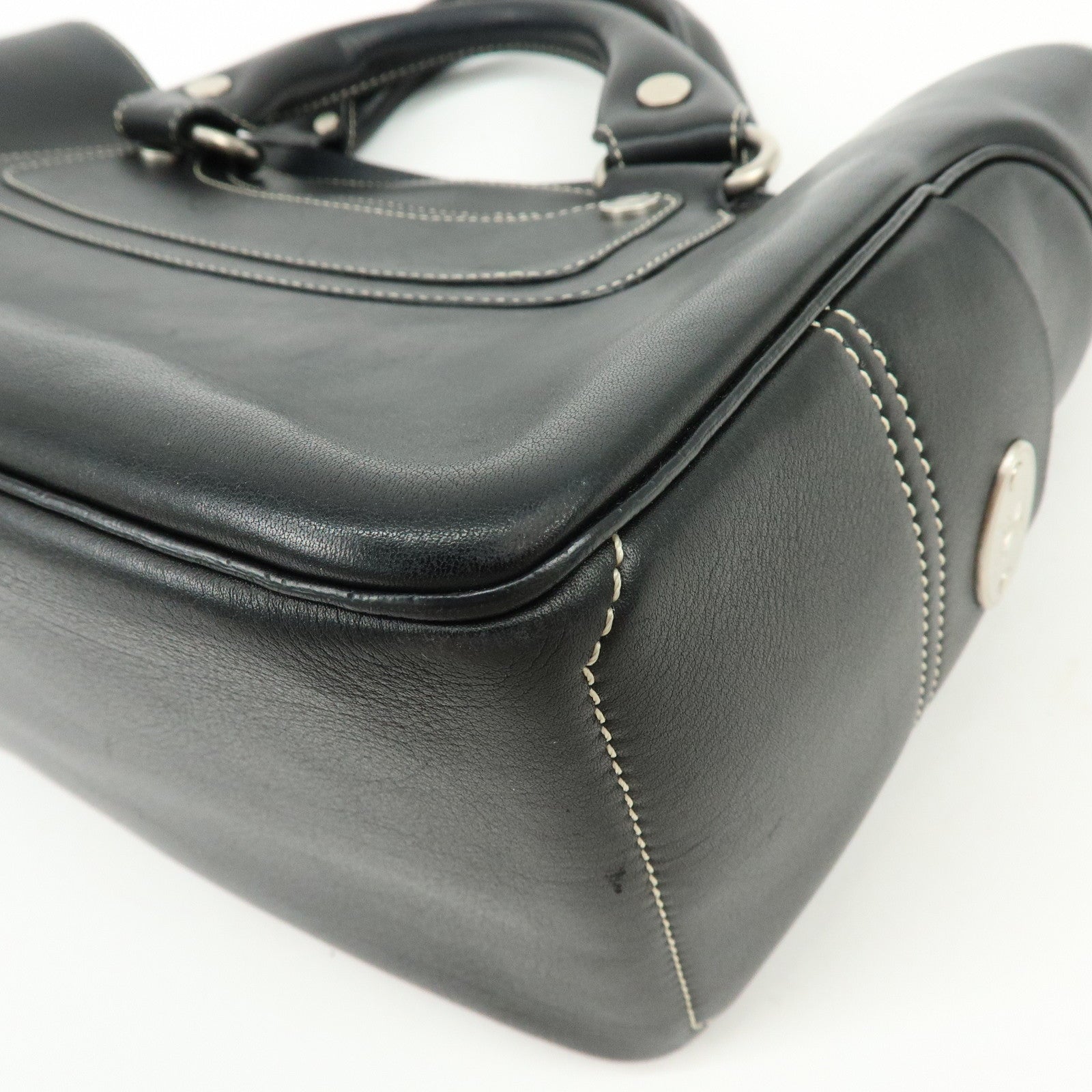 CELINE Boogie Bag Leather Hand Bag Tote Bag Black