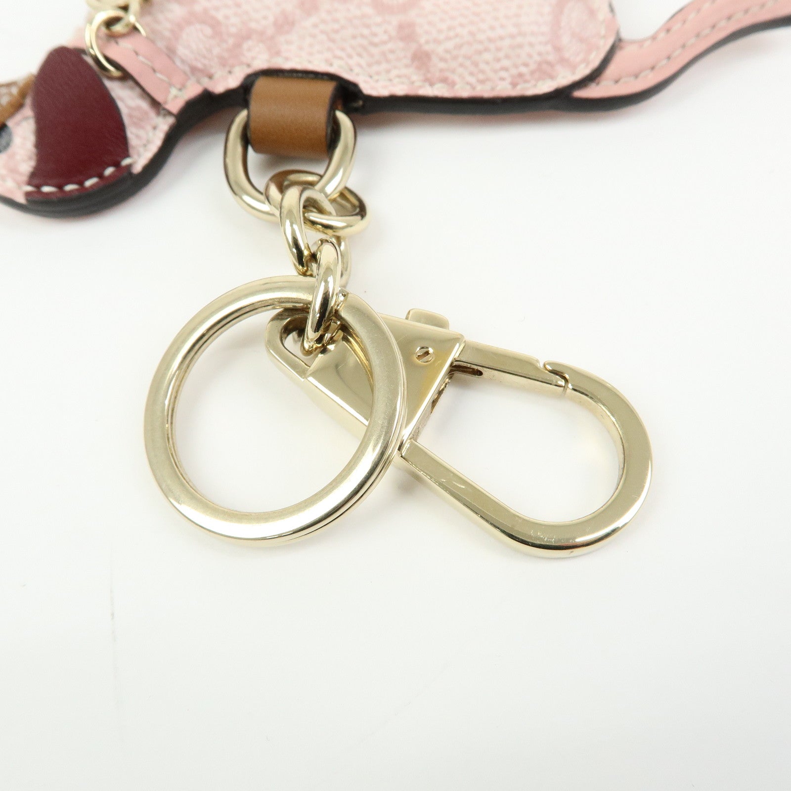 GUCCI Interlocking G Dog GG Supreme Leather Bag Charm Key Chain