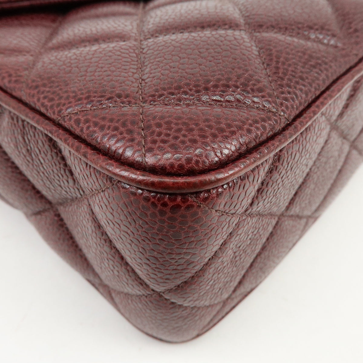 CHANEL Matelasse Diana Caviarskin Chain Shoulder Crossbody Bag Bordeaux