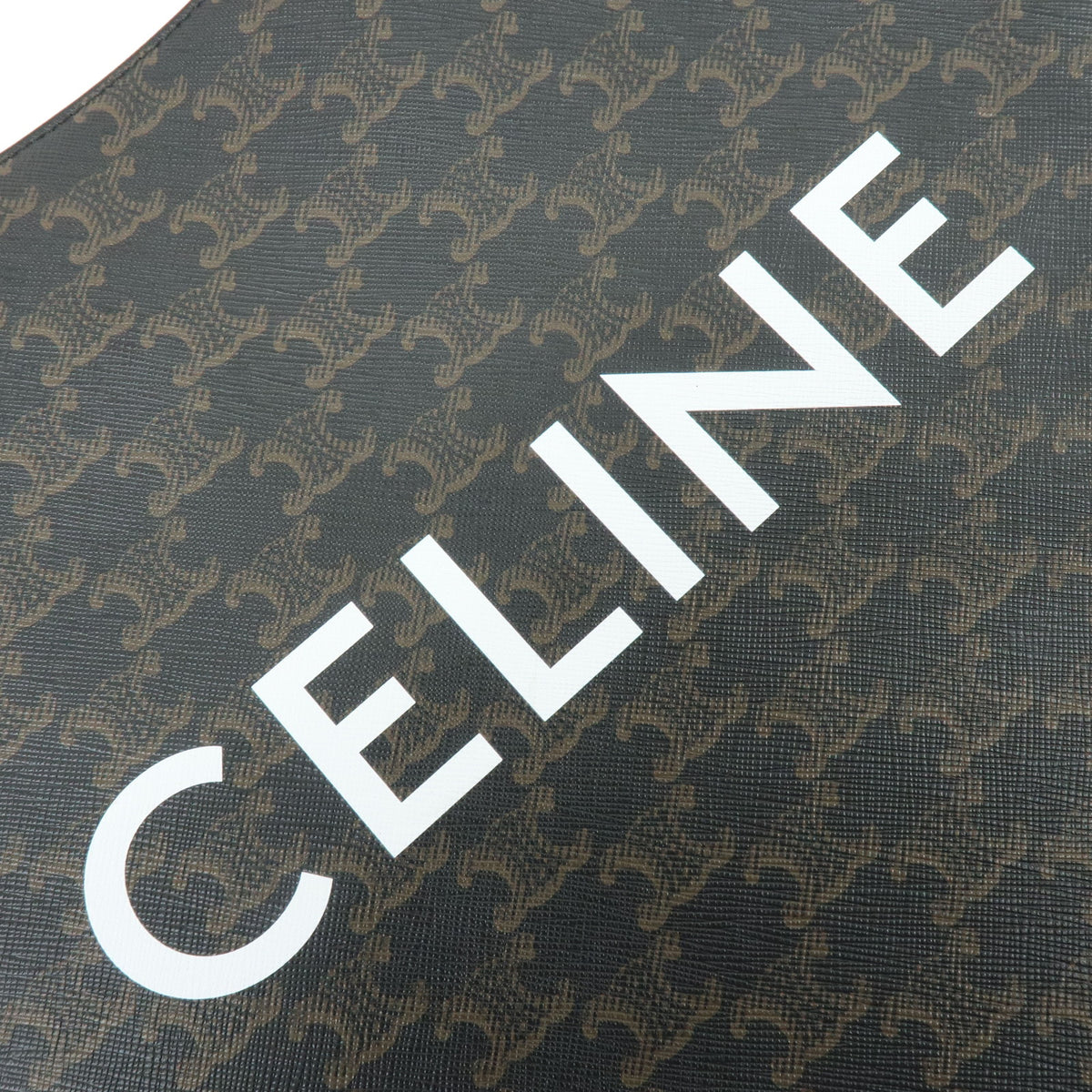 CELINE Triomphe Medium Vertical Cabas PVC Leather 2Way Bag Black 194432
