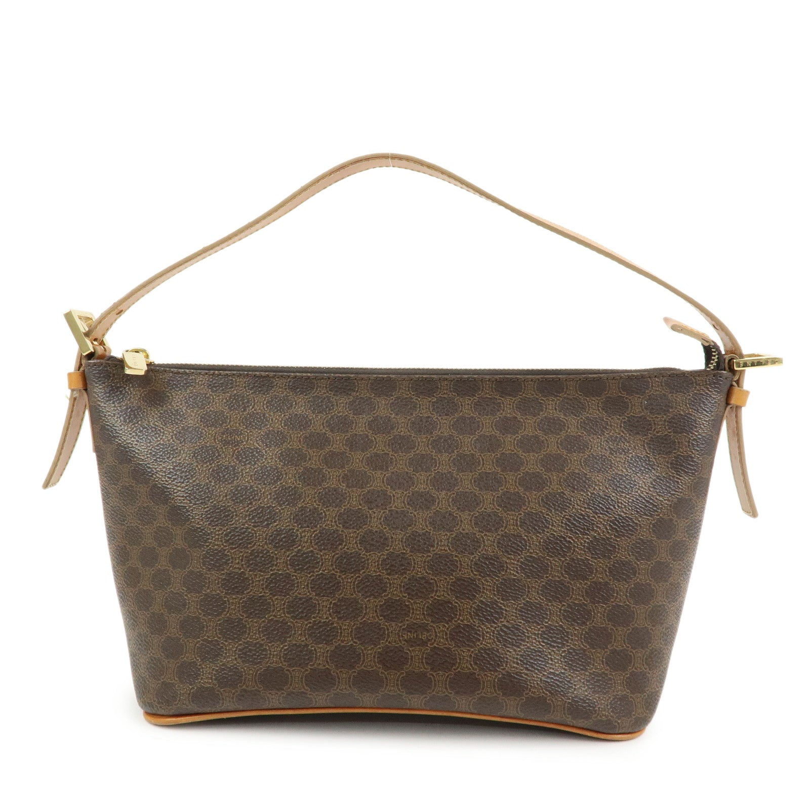 CELINE Macadam Leather Shoulder Bag Brown