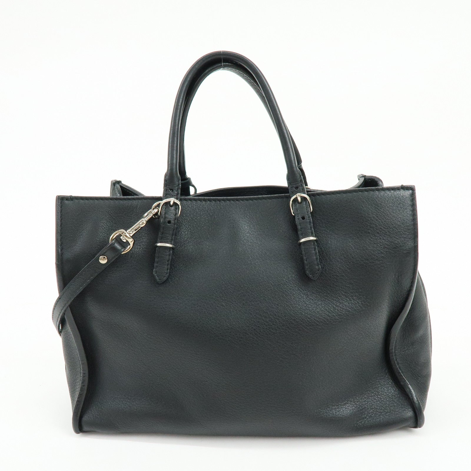 BALENCIAGA Paper A6 Mini Leather 2Way Hand Shoulder Bag Black 370926