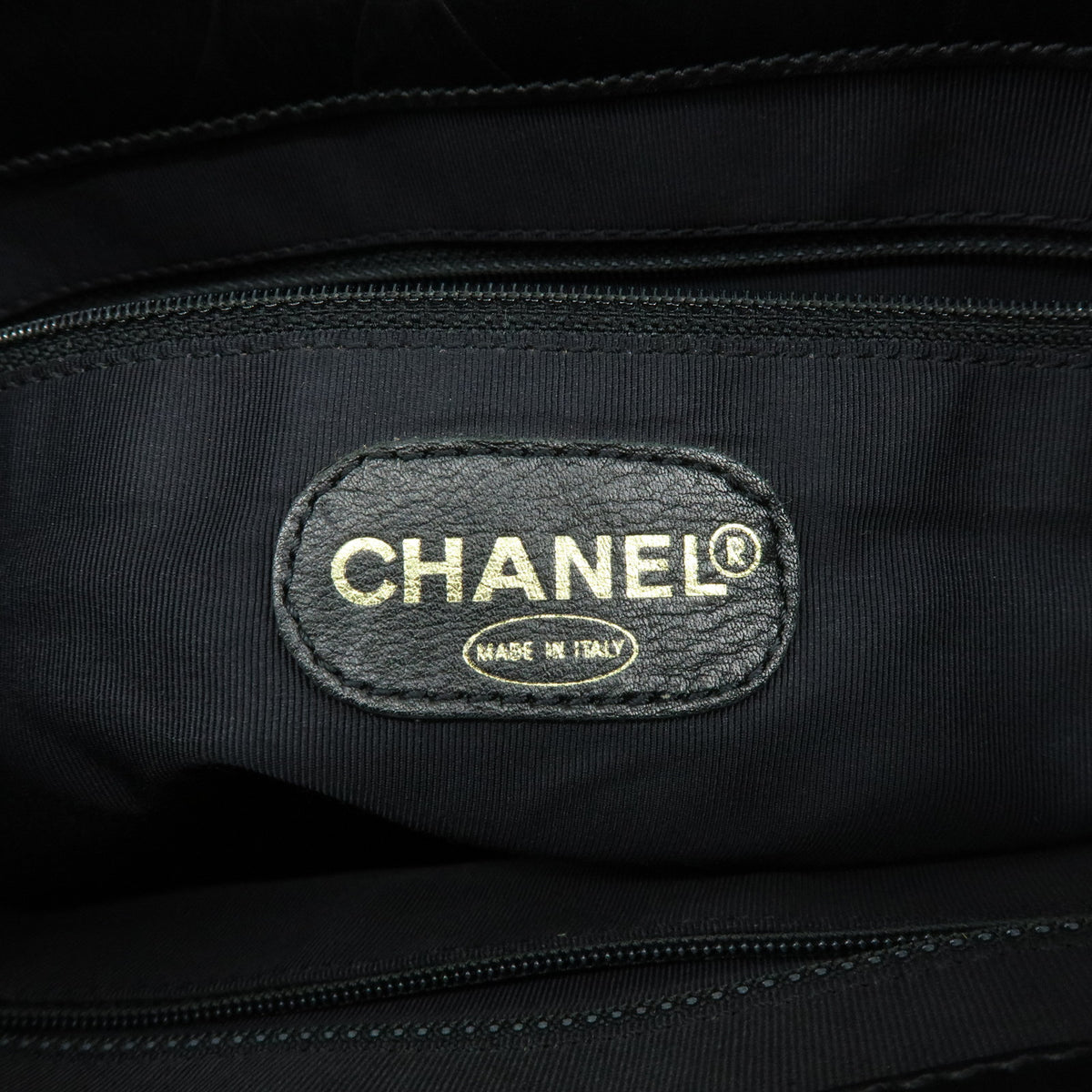 CHANEL COCO Mark Lamb Skin Tote Bag Shoulder Bag Black