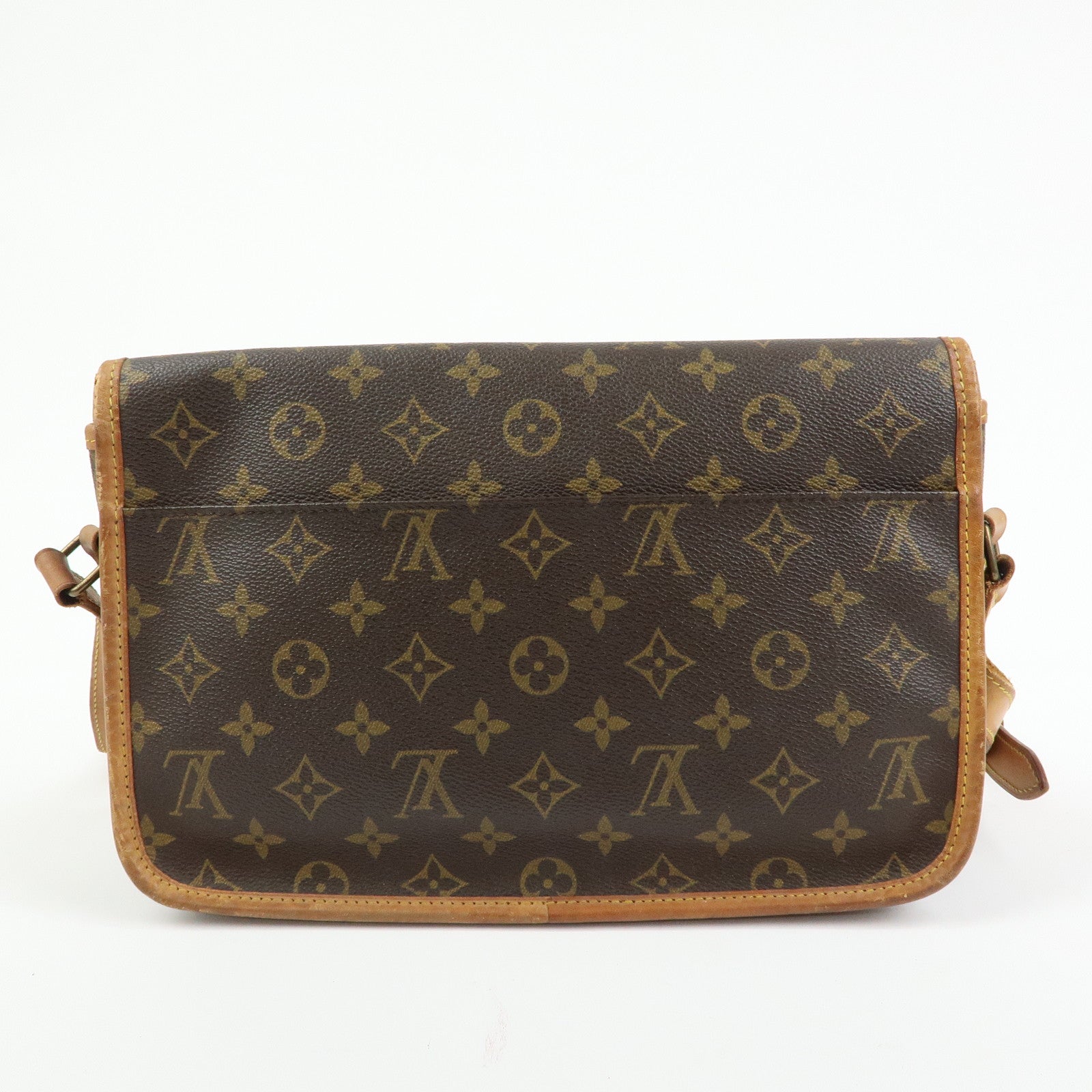 Louis Vuitton Monogram Gibeciere MM Shoulder Bag Brown M42247