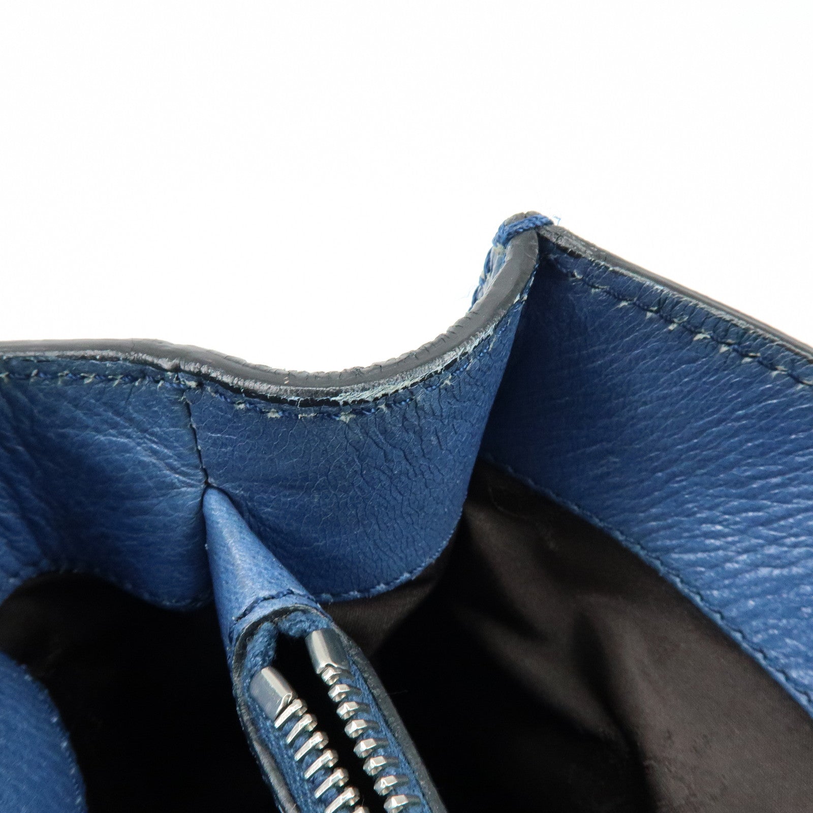 CELINE Logo Leather Boogie Bag Hand Bag Horse Bag Charm Blue