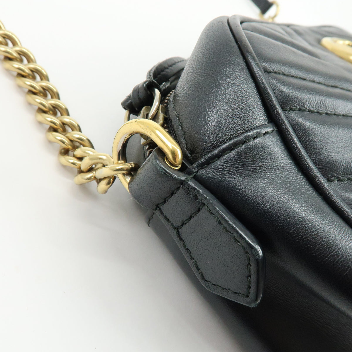 GUCCI GG Marmont Leather Shoulder Bag Crossbody Bag Black 447632