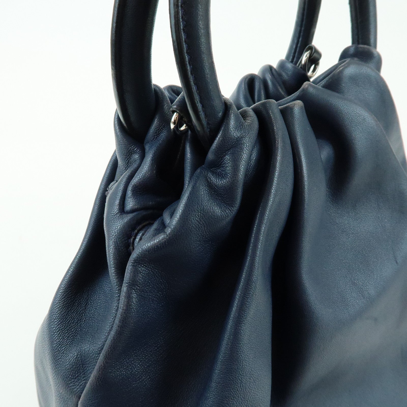 LOEWE Anagram Nappa Leather 2Way Bag Hand Bag Shoulder Bag Navy