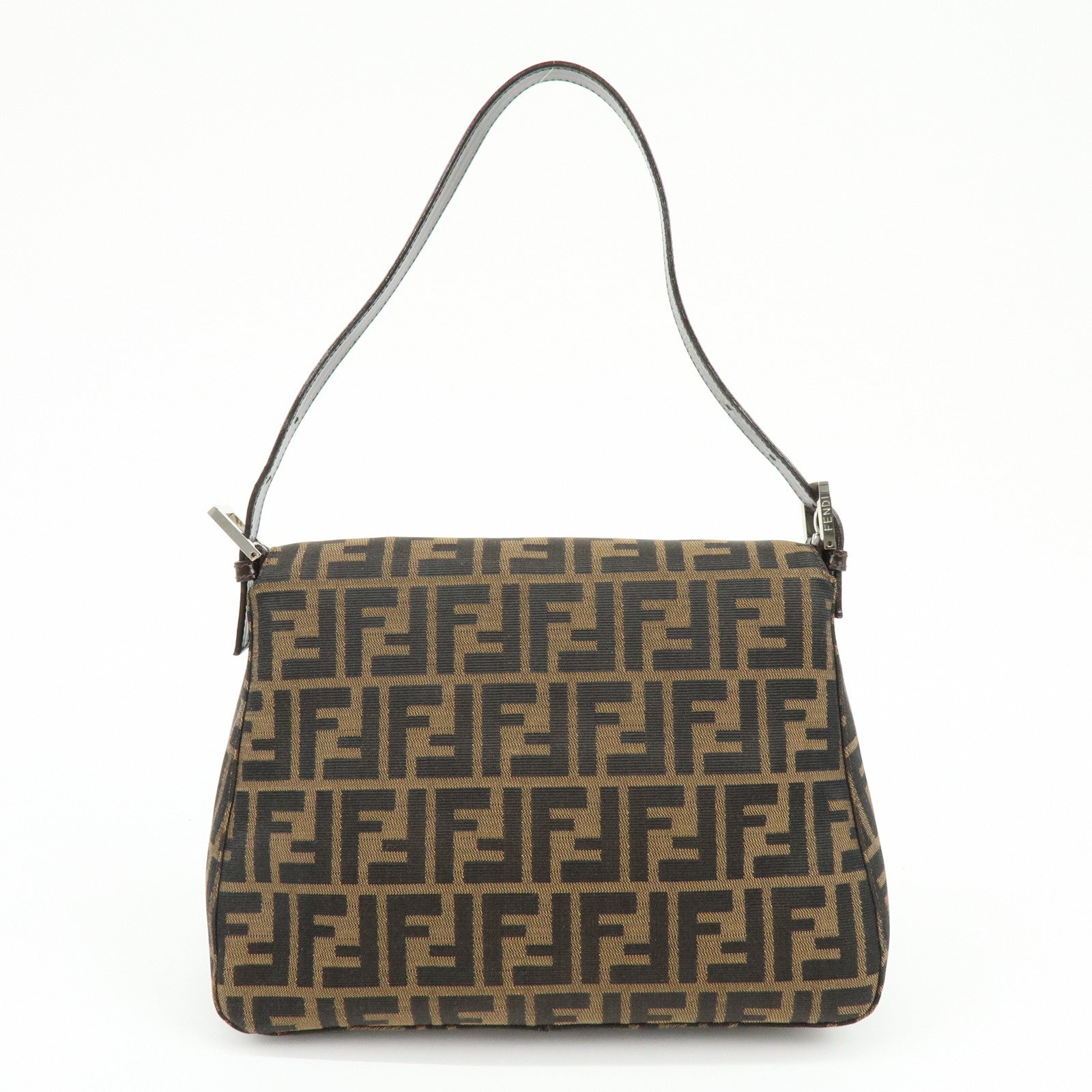 FENDI Mamma Baguette Zucca Canvas Leather Shoulder Bag Hand Bag 26325