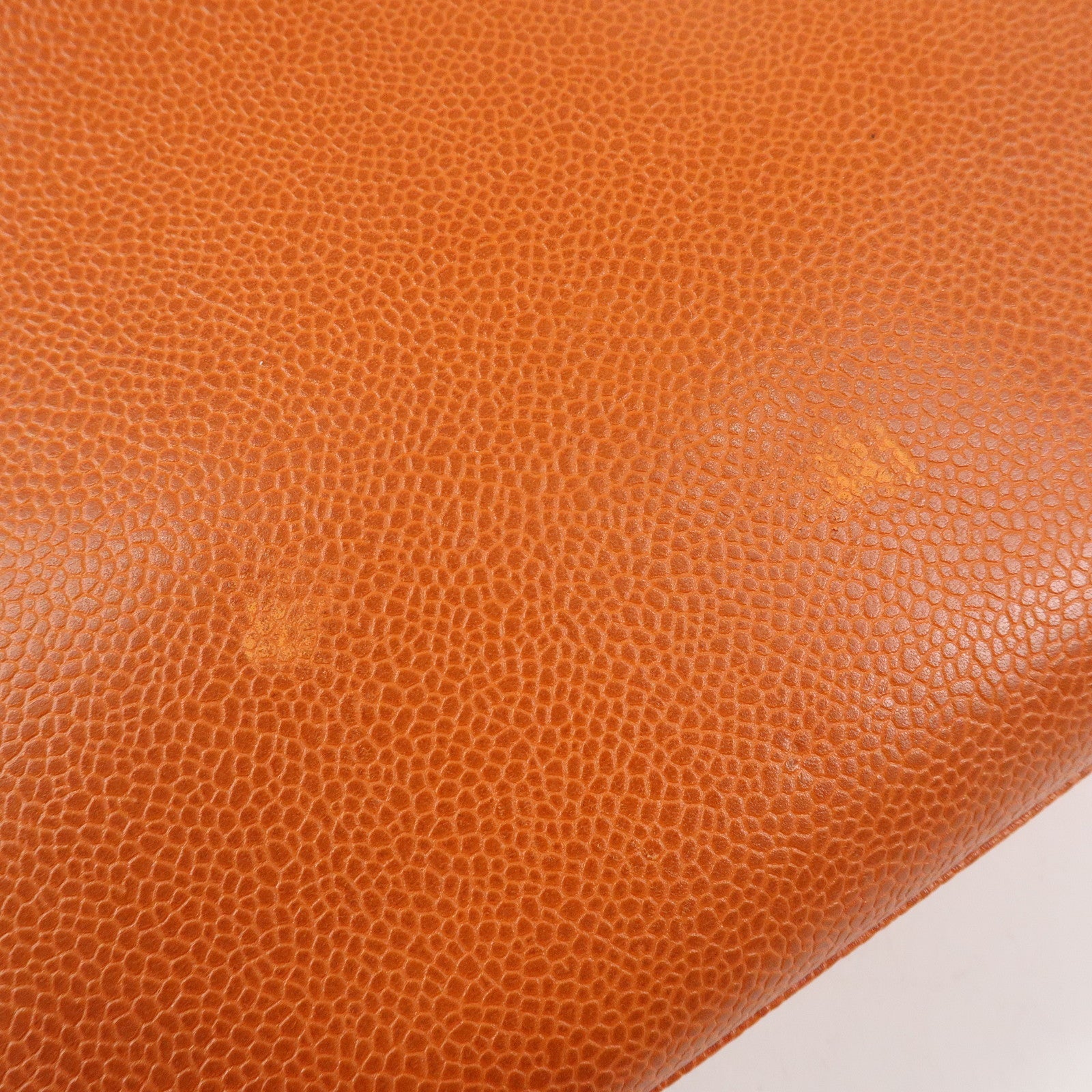 CHANEL Caviarskin Tote Bag Hand Bag Orange
