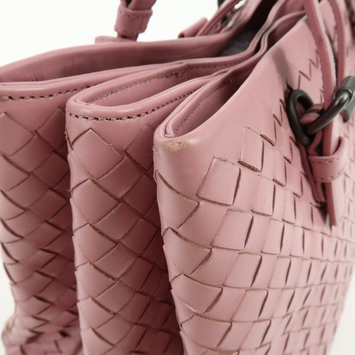 BOTTEGA VENETA Intrecciato Rome Leather 2Way Shoulder Bag Hand Bag Pink