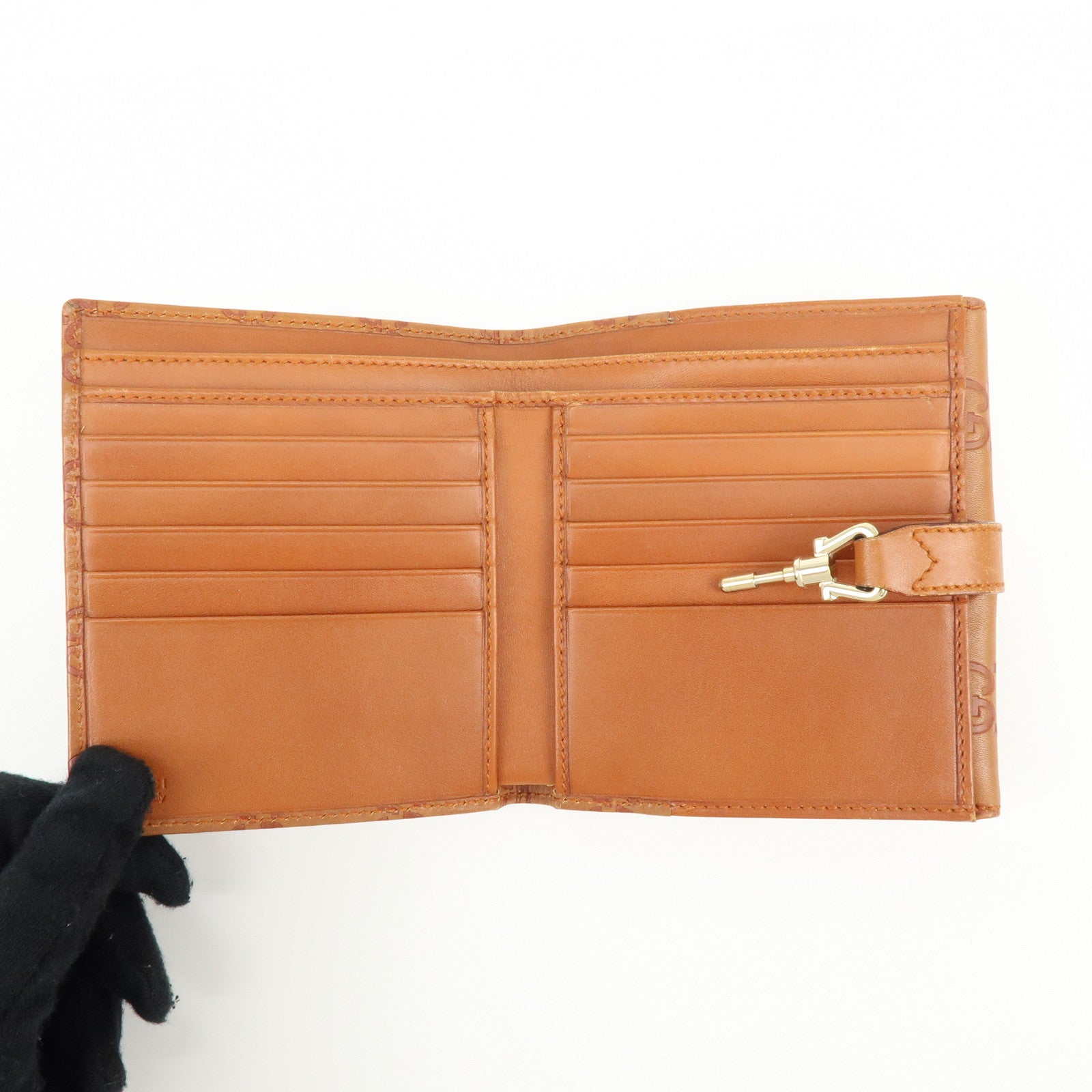 GUCCI New Jackie Guccissima Leather Compact Wallet Brown 141435