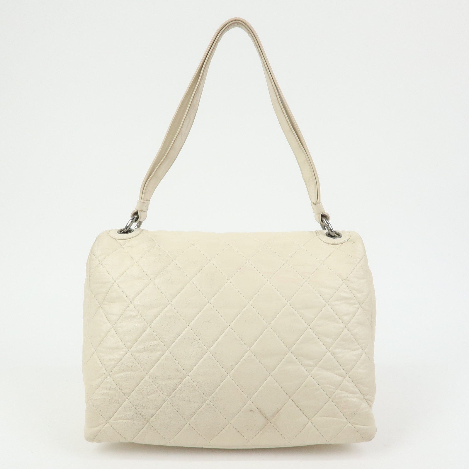 CHANEL Matelasse COCO Mark Calf Leather Double Flap Shoulder Bag