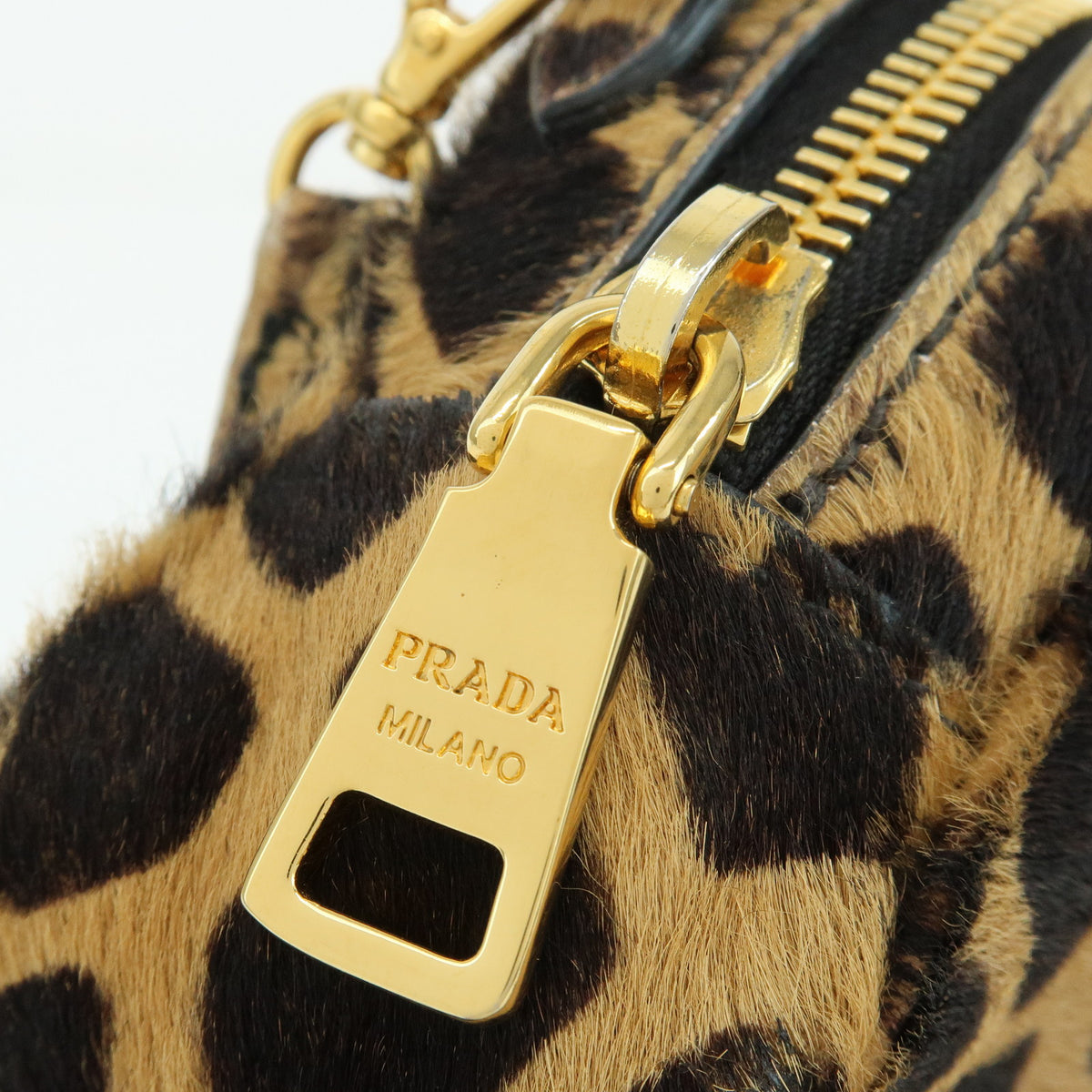 PRADA Pony Hair Leopard Mini Shoulder Bag Camera Bag 1N1674