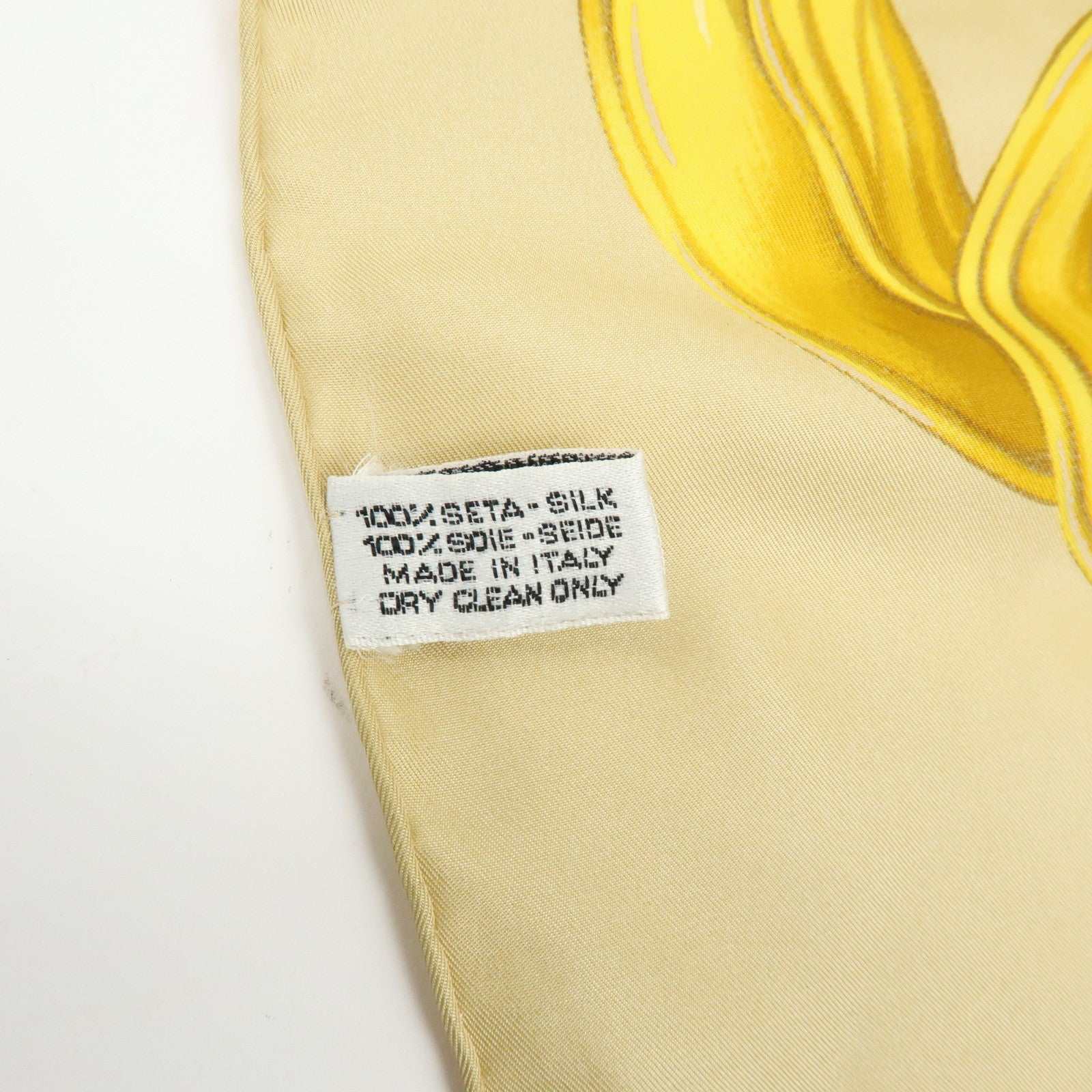 CHANEL Silk 100% Scarf Gold Chian Motif Beige Gold