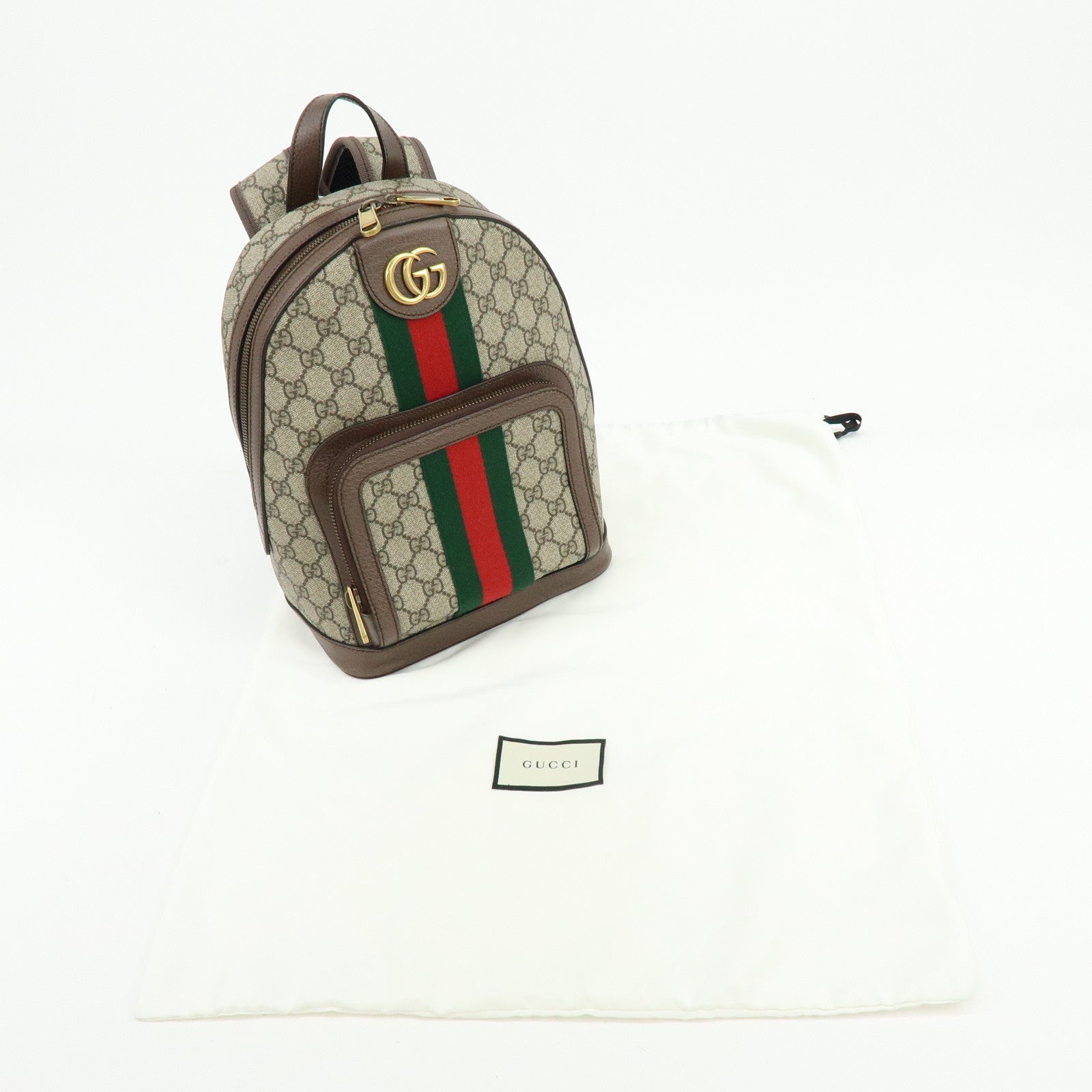 GUCCI Ophidia Sherry Double G GG Supreme Leather Backpack 547965