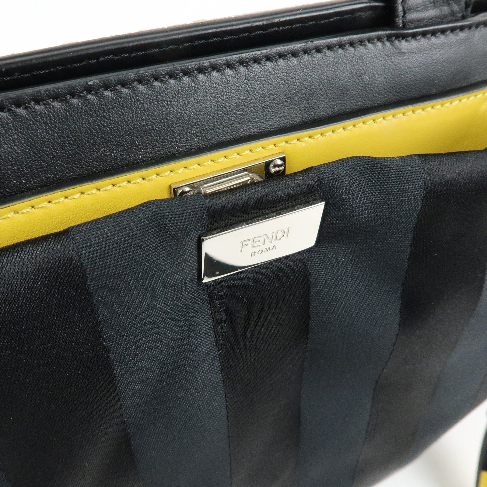 FENDI Pequin Peekaboo Iconic Medium Nylon 2Way Bag Hand Bag 7VA501
