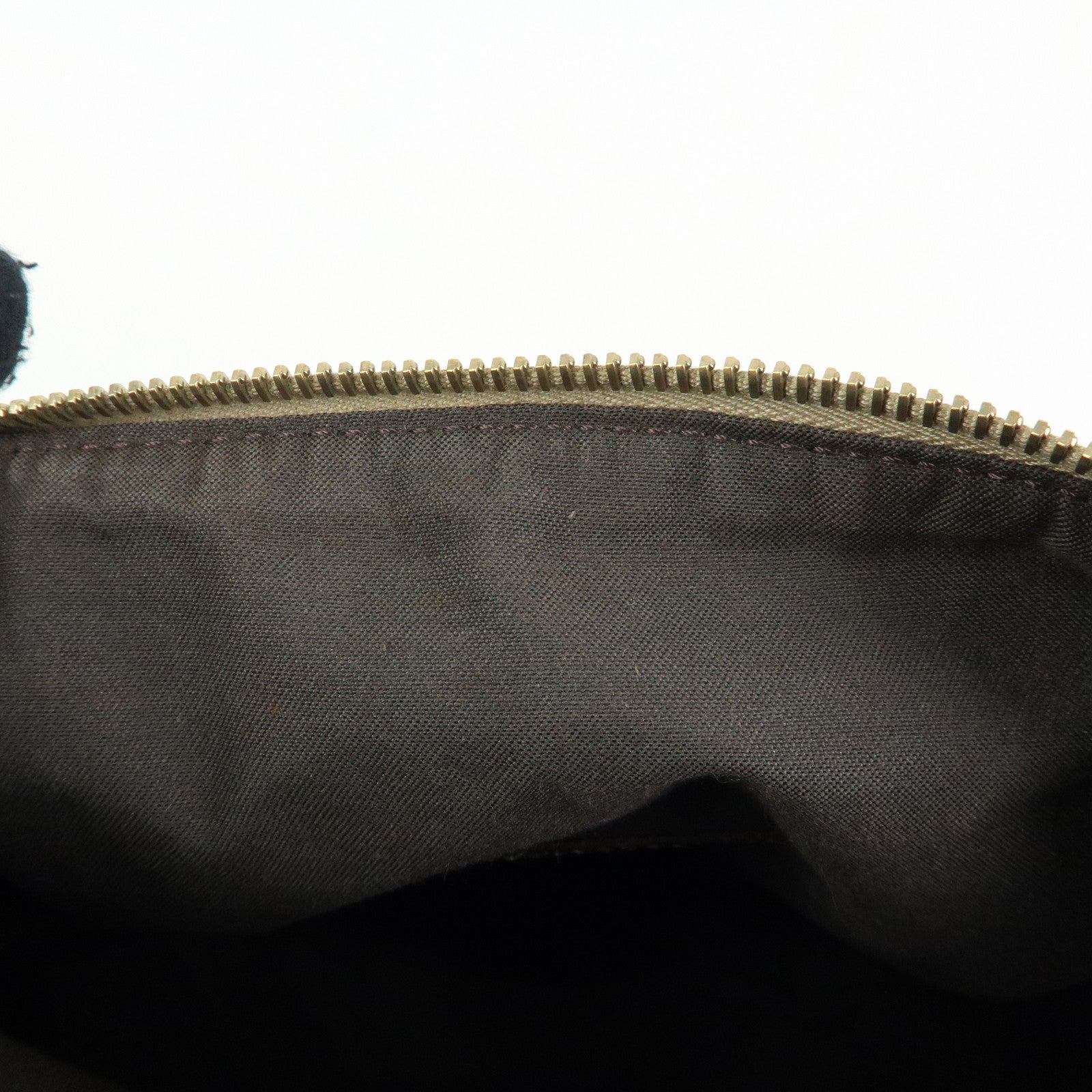 FENDI Zucchino Canvas Leather Boston Bag Hand Bag Beige Gold 8BL068